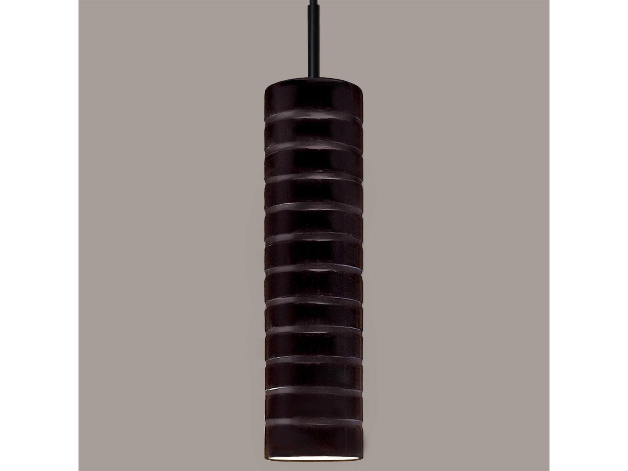 A19 Strata 1-Light White LED Cylinder Mini Pendant
