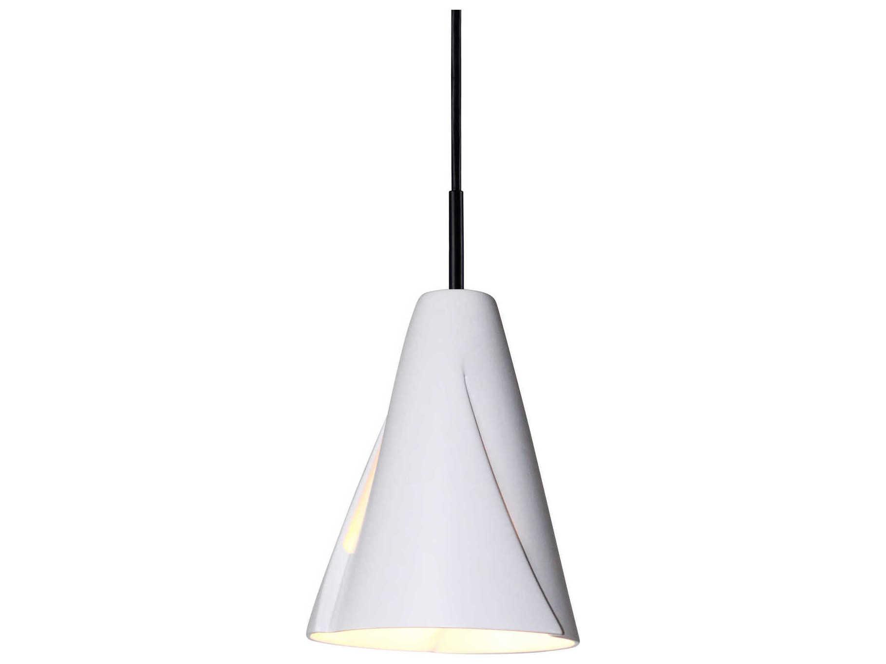 A19 Whirl 1-Light White LED Mini Pendant