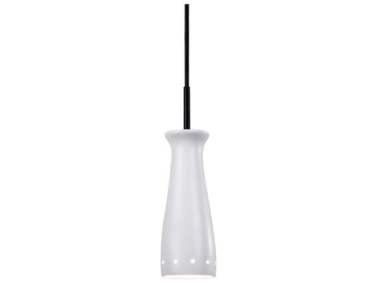 A19 Pilsner 1-Light White LED Mini Pendant