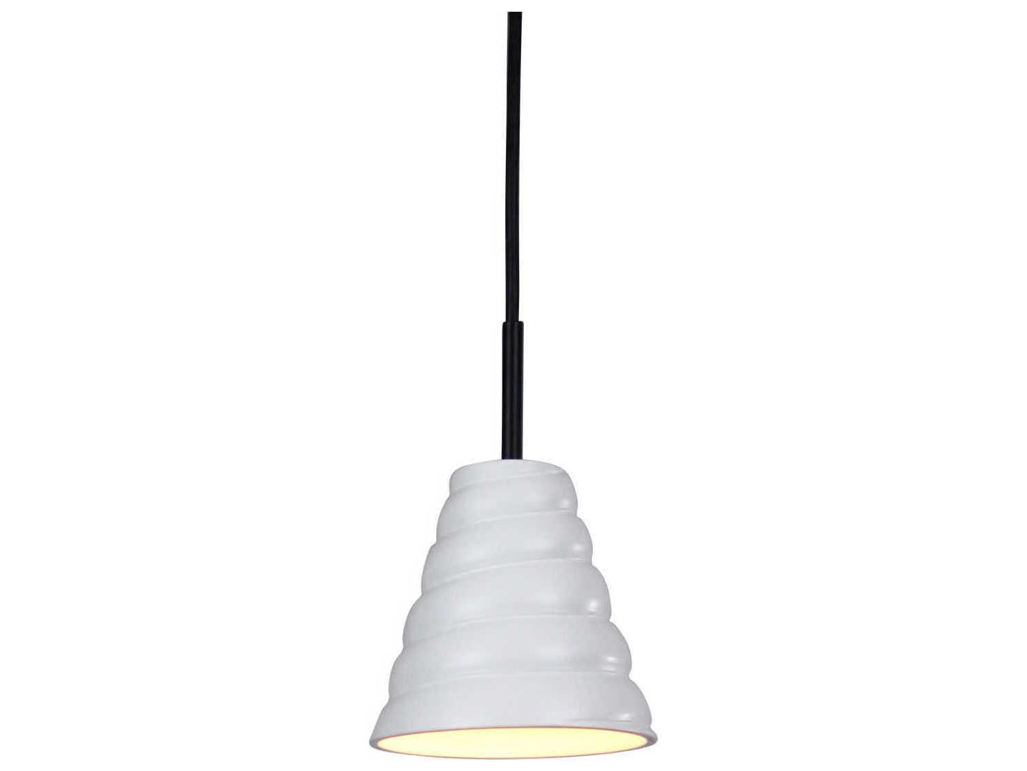 A19 Vortex 1-Light White LED Mini Pendant