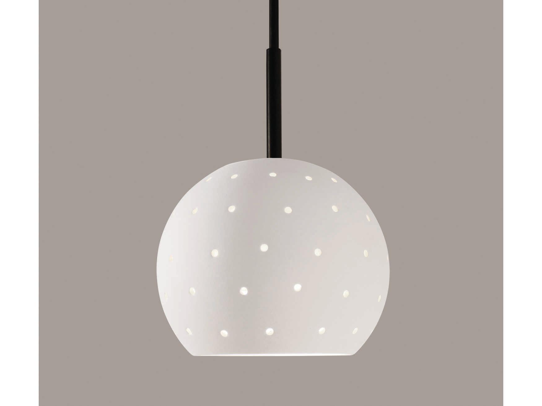 A19 Lunar 1-Light White LED Globe Mini Pendant