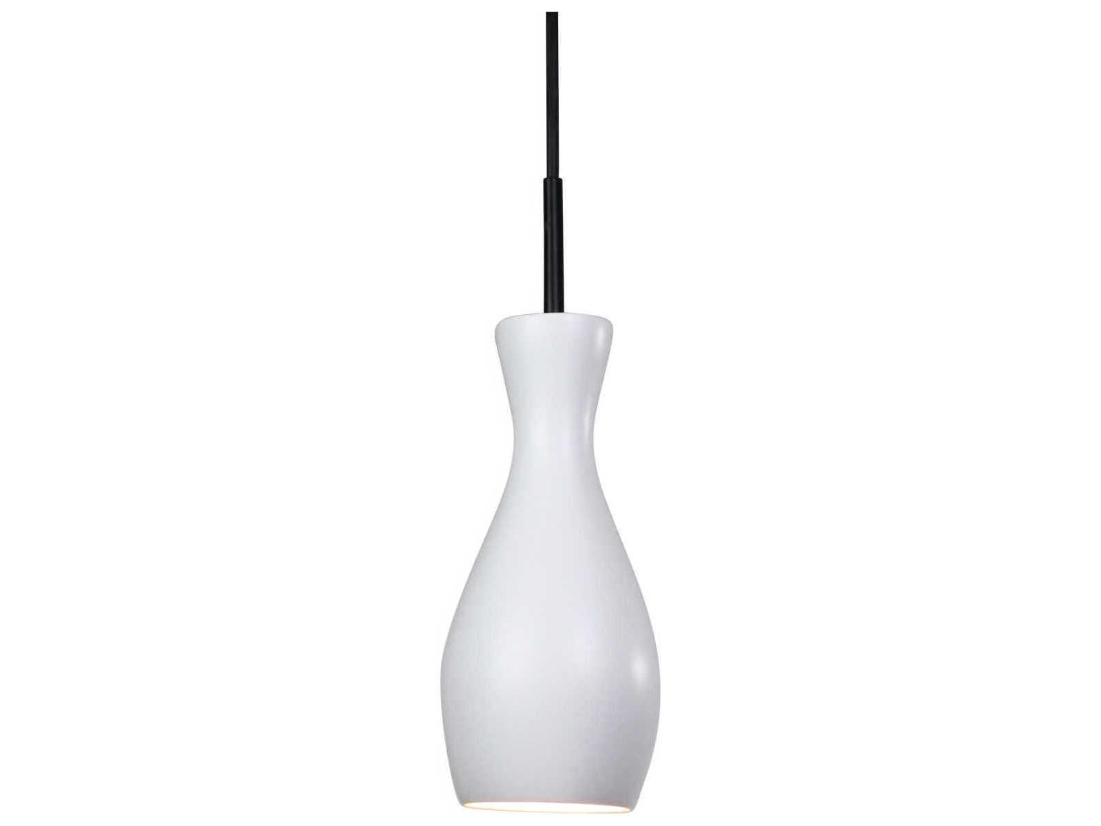 A19 Amphora 1-Light White LED Mini Pendant