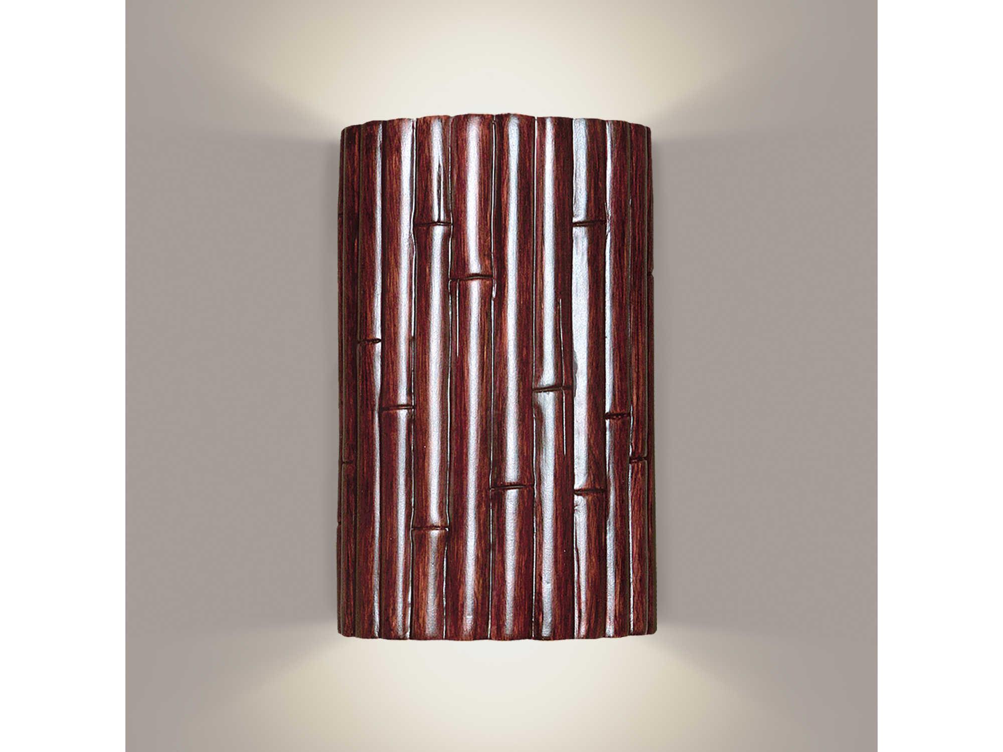 A19 Bamboo 1-Light Cinnamon Brown Wall Sconce