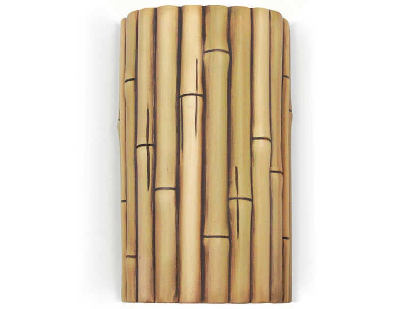A19 Bamboo 1-Light Natural Brown Wall Sconce