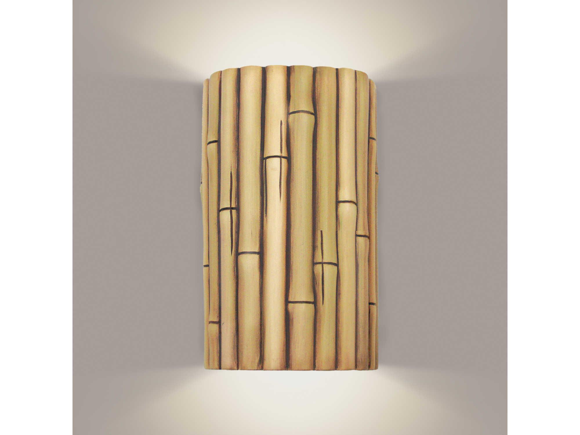 A19 Bamboo 1-Light Natural Brown Wall Sconce