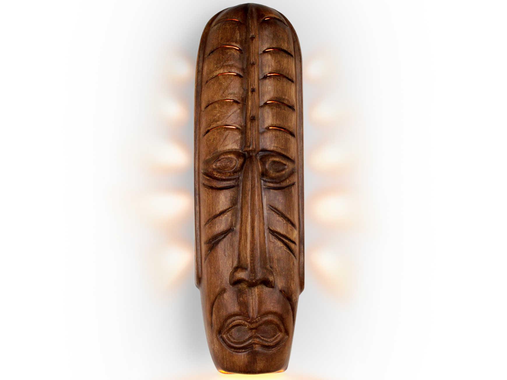 A19 Tribal 1-Light Amber Palm Brown Wall Sconce