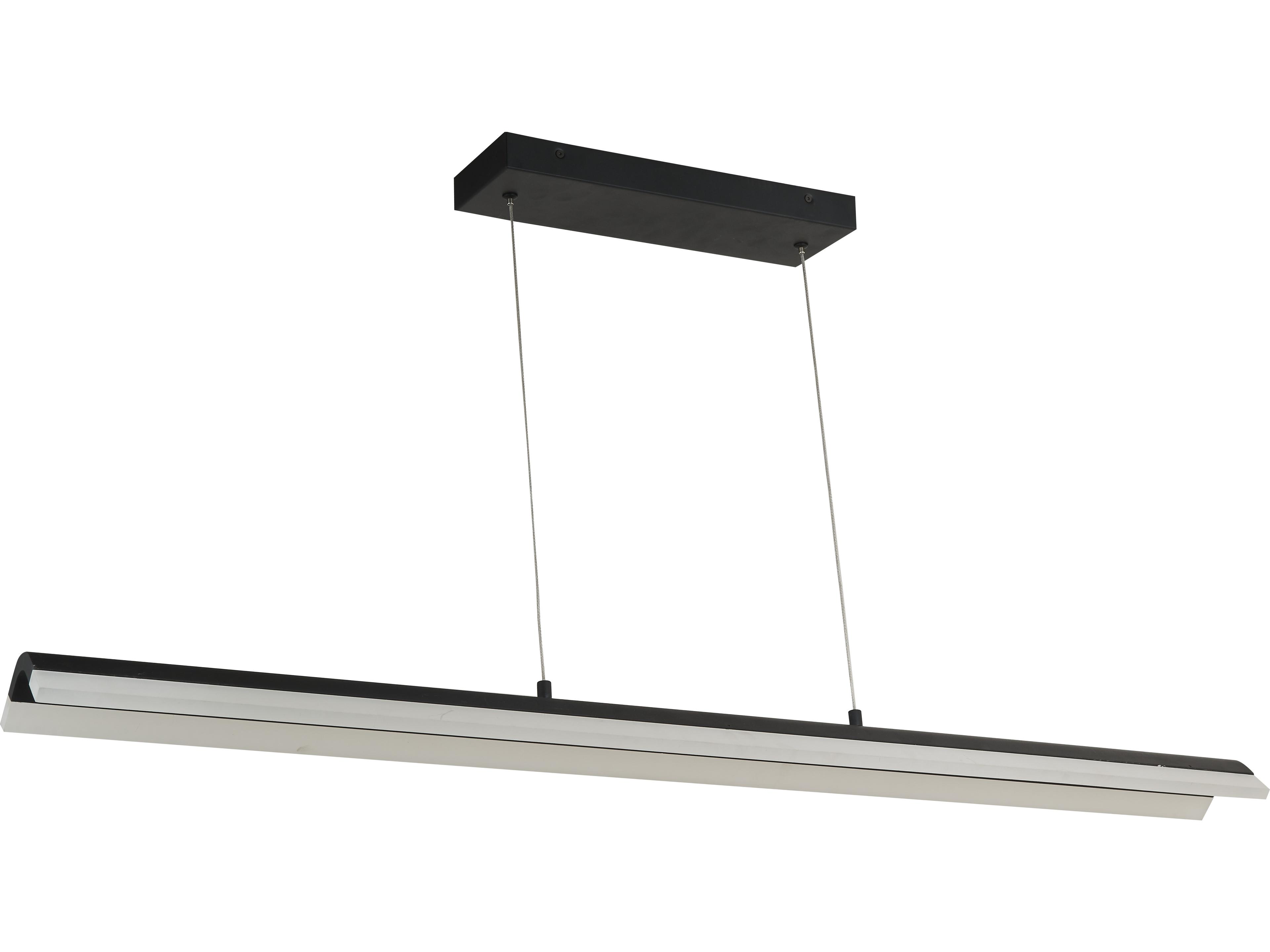 Abra Eros 2-Light Matte Black Linear Island Pendant
