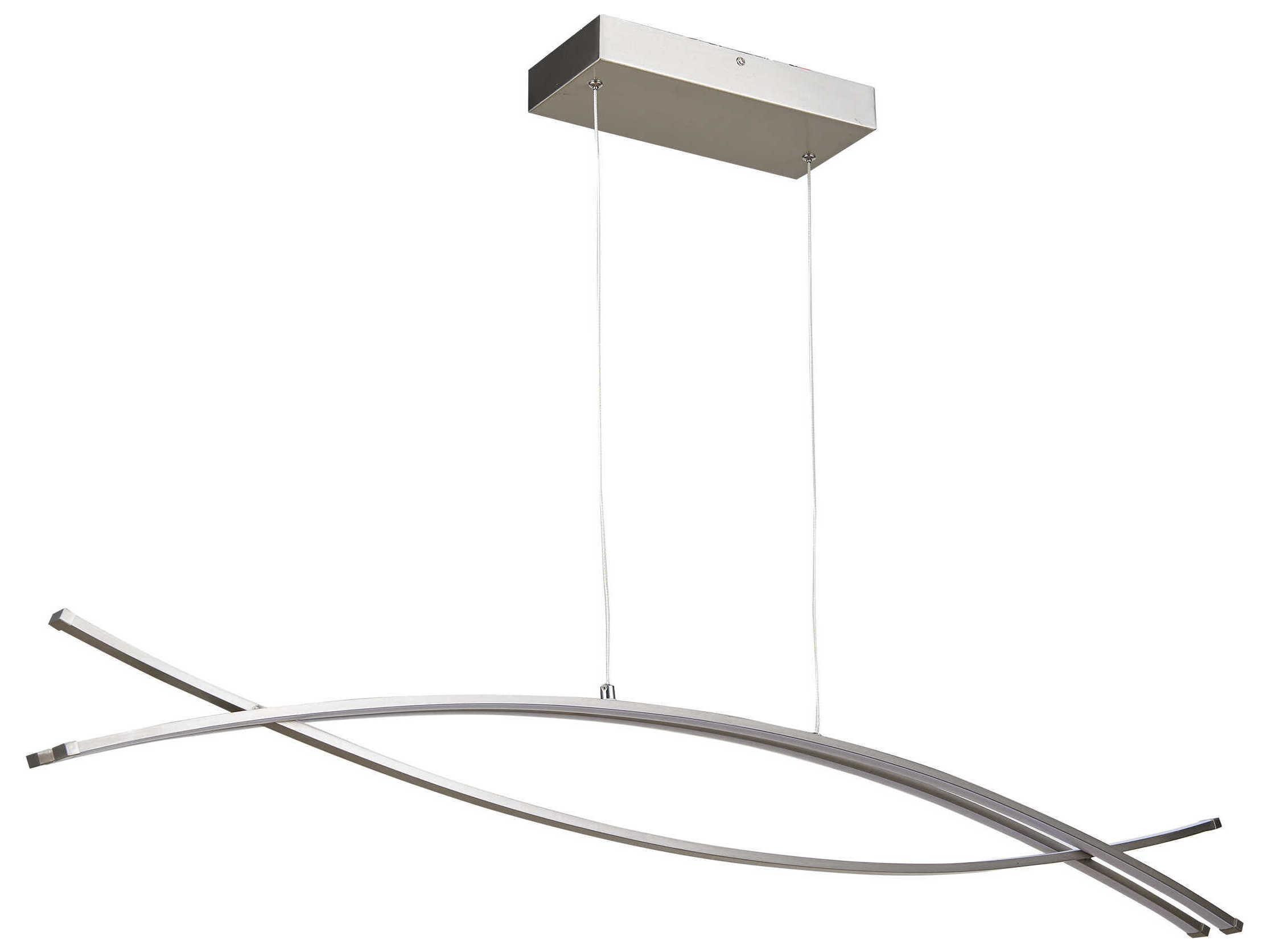 Abra Wishbone 3-Light Brushed Nickel Linear Island Pendant