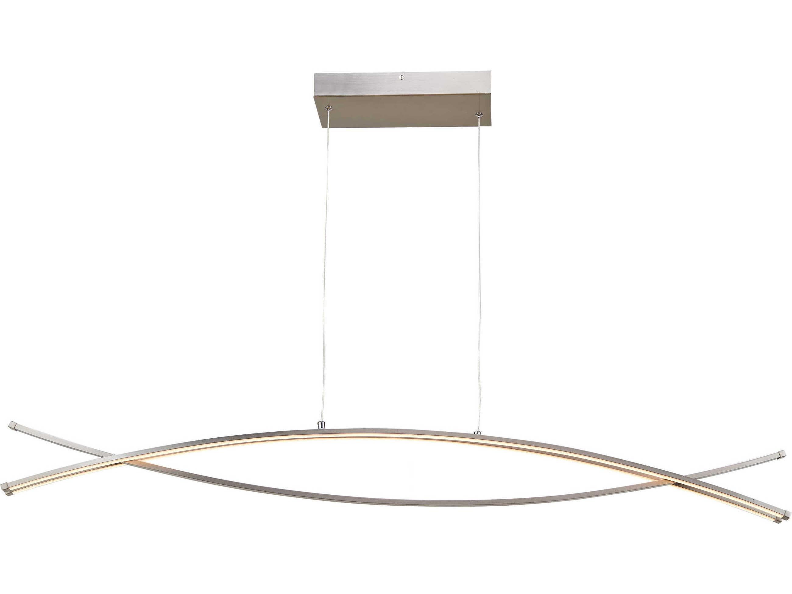 Abra Wishbone 3-Light Brushed Nickel Linear Island Pendant