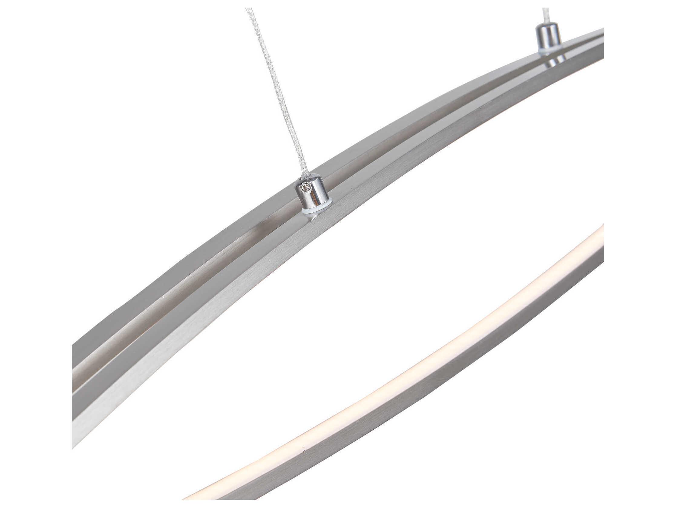 Abra Wishbone 3-Light Brushed Nickel Linear Island Pendant