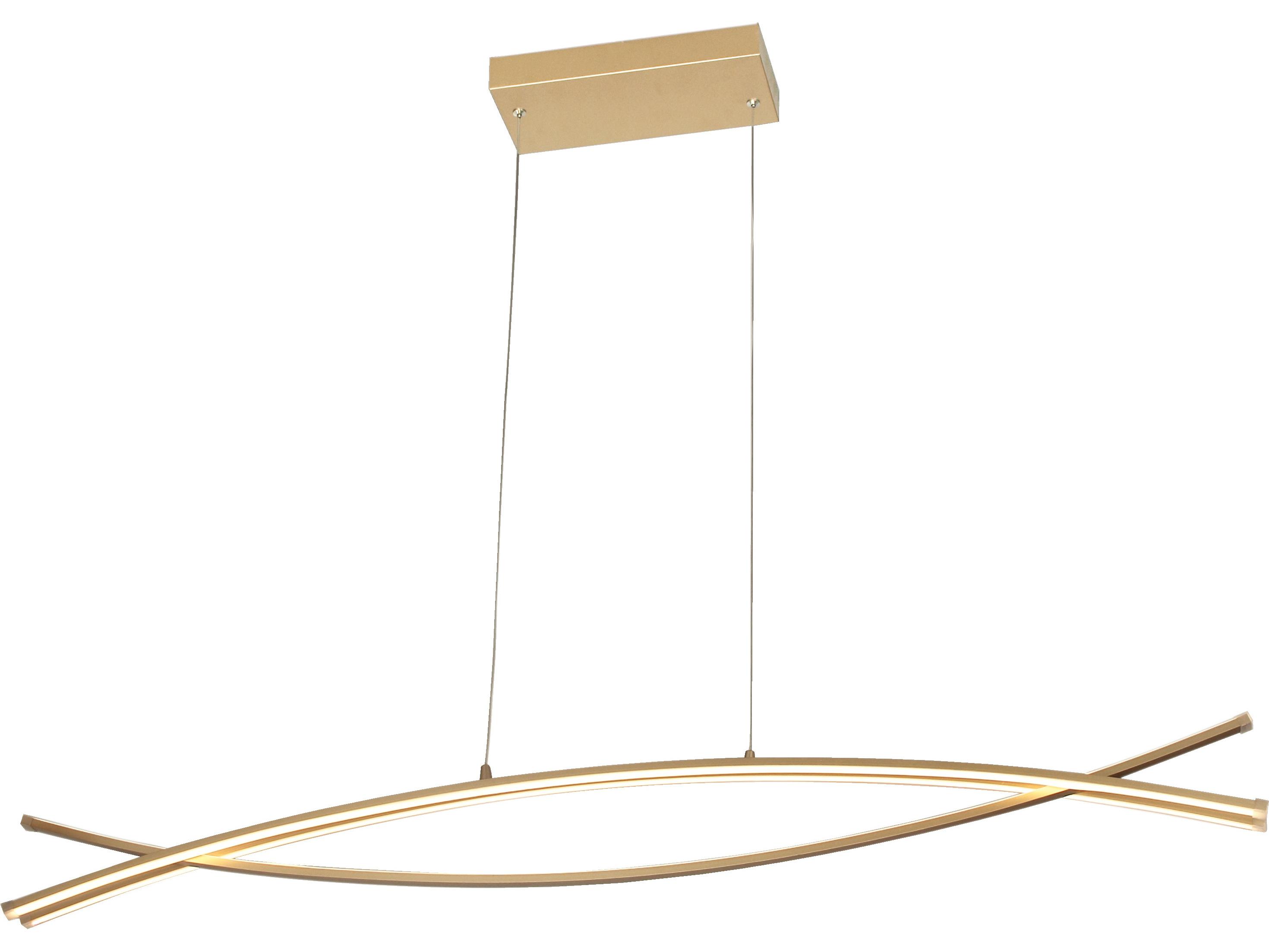 Abra Wishbone 3-Light Gold Linear Island Pendant