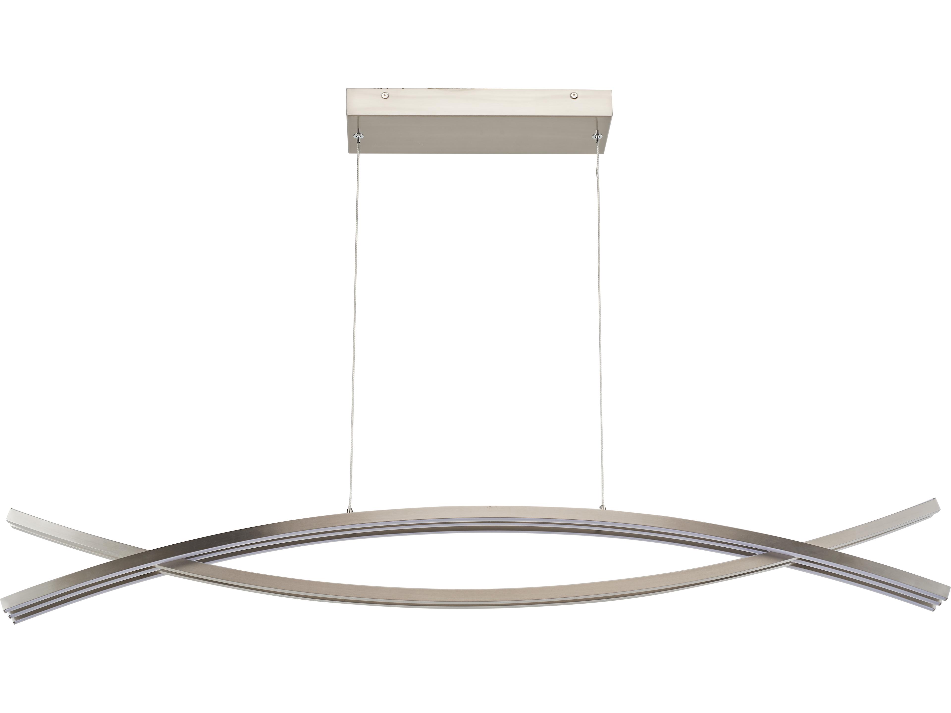 Abra Wishbone 5-Light Brushed Nickel Linear Island Pendant