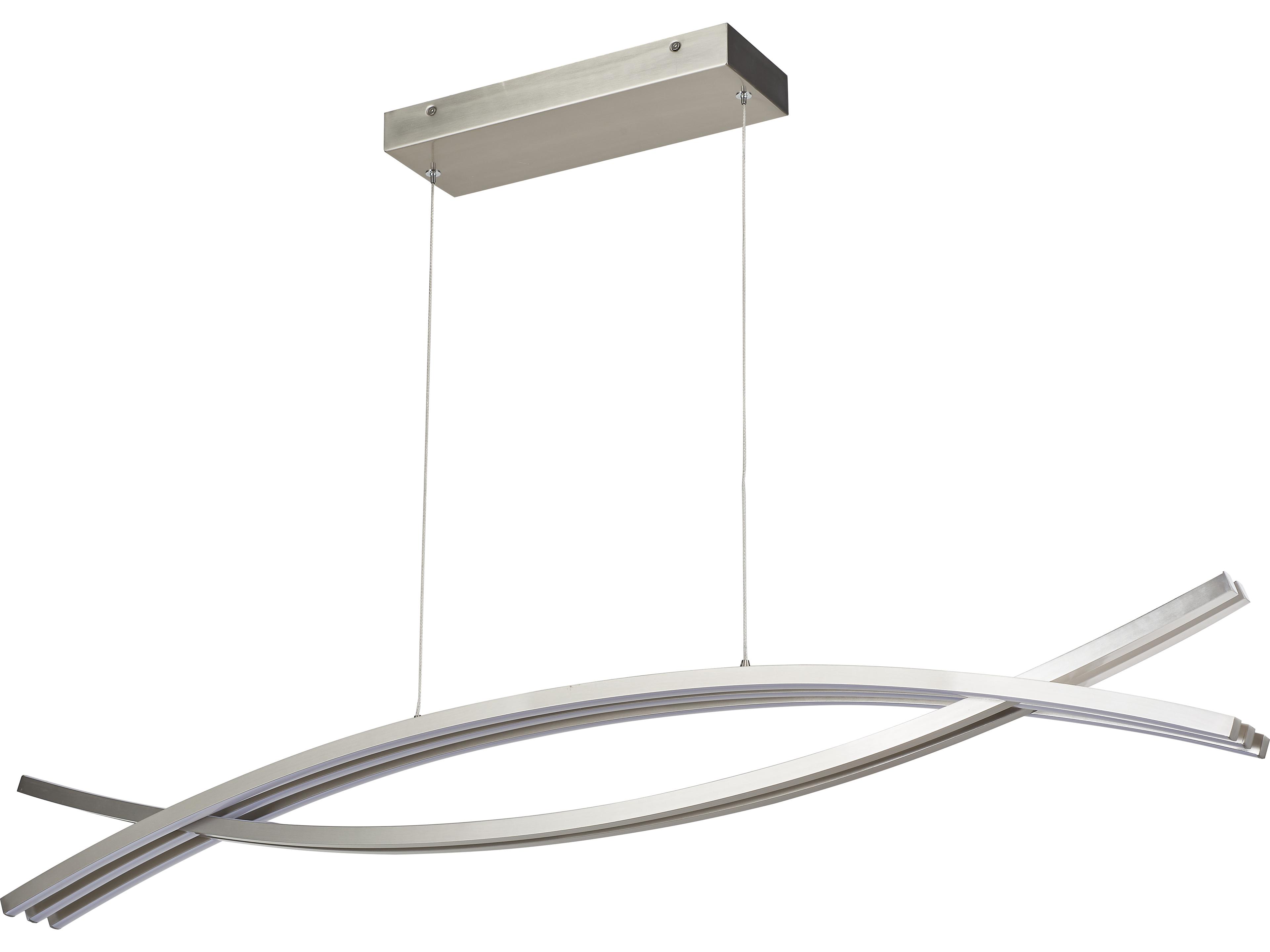 Abra Wishbone 5-Light Brushed Nickel Linear Island Pendant