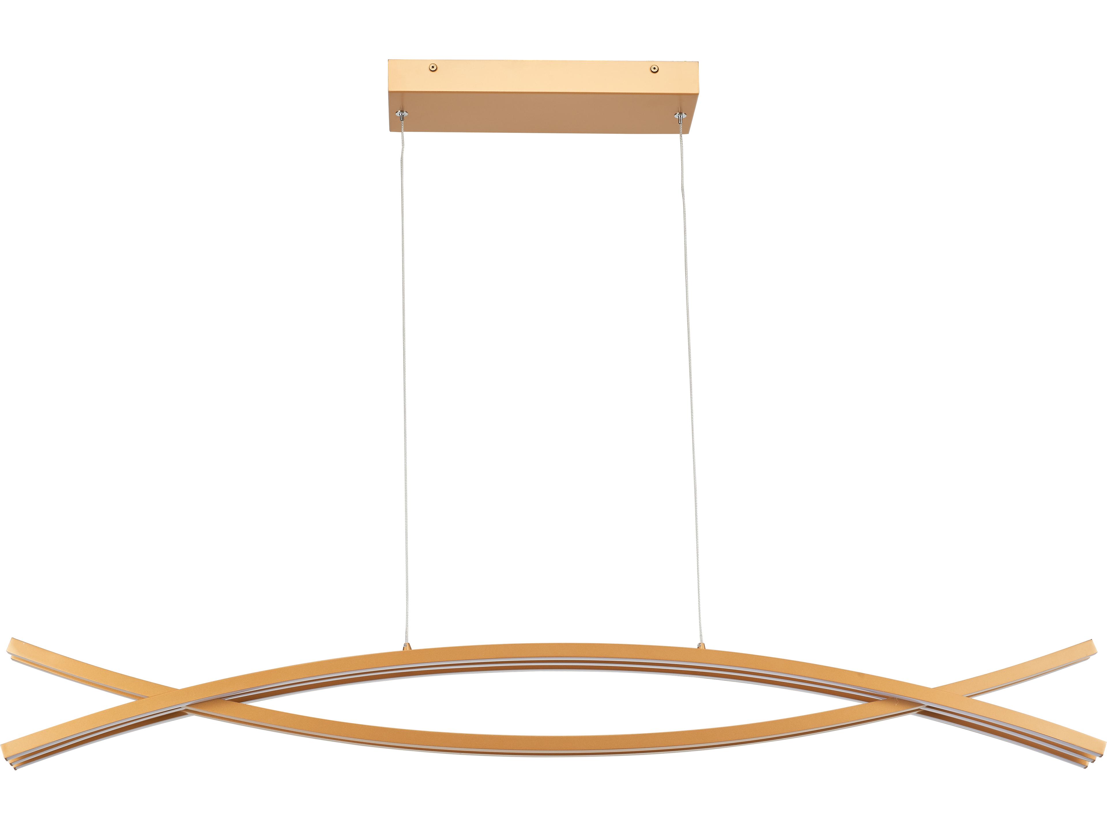 Abra Wishbone 5-Light Gold Linear Island Pendant