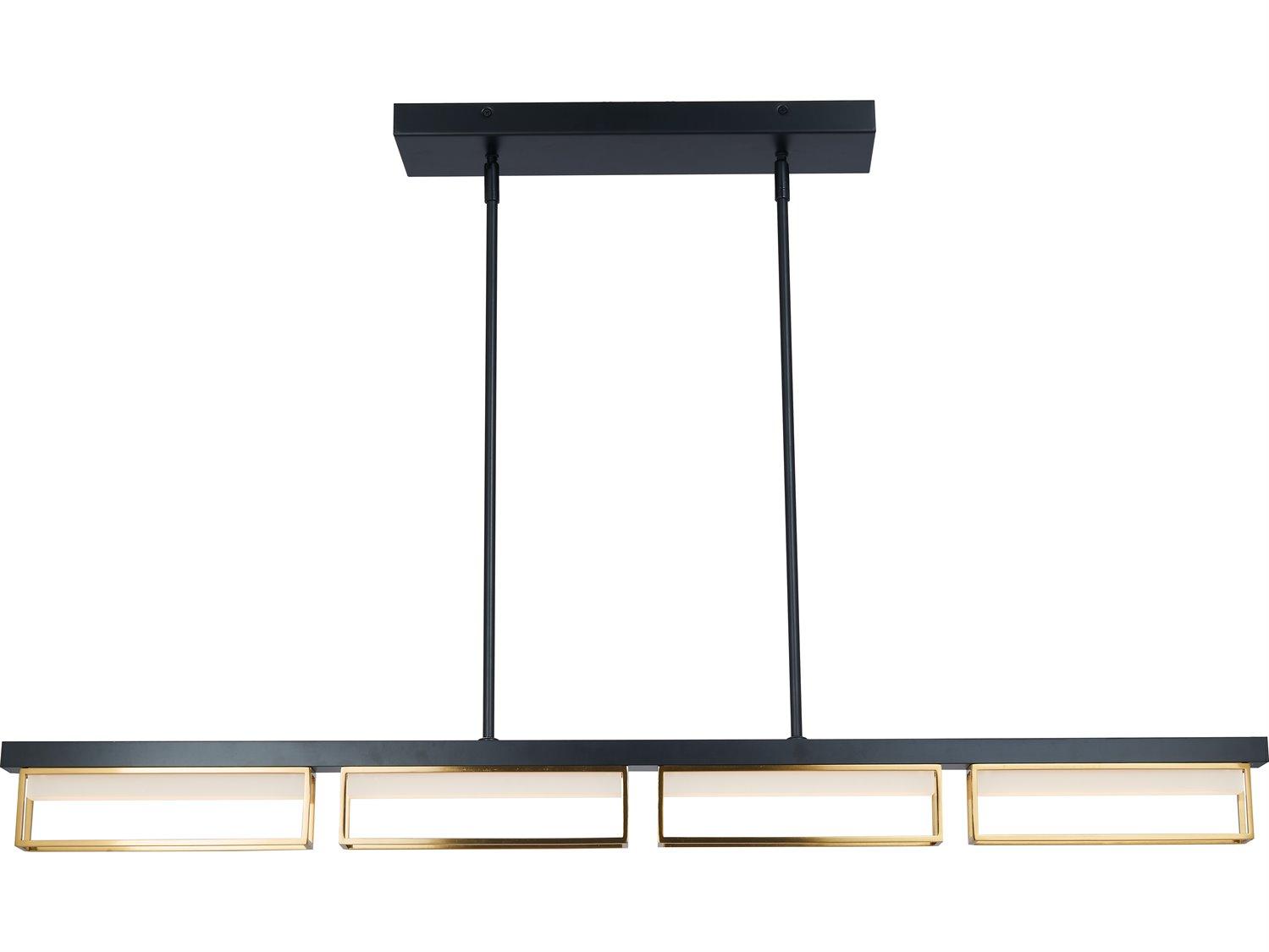 Abra Pane 4-Light Matte Black Bronze Geometric Island Pendant