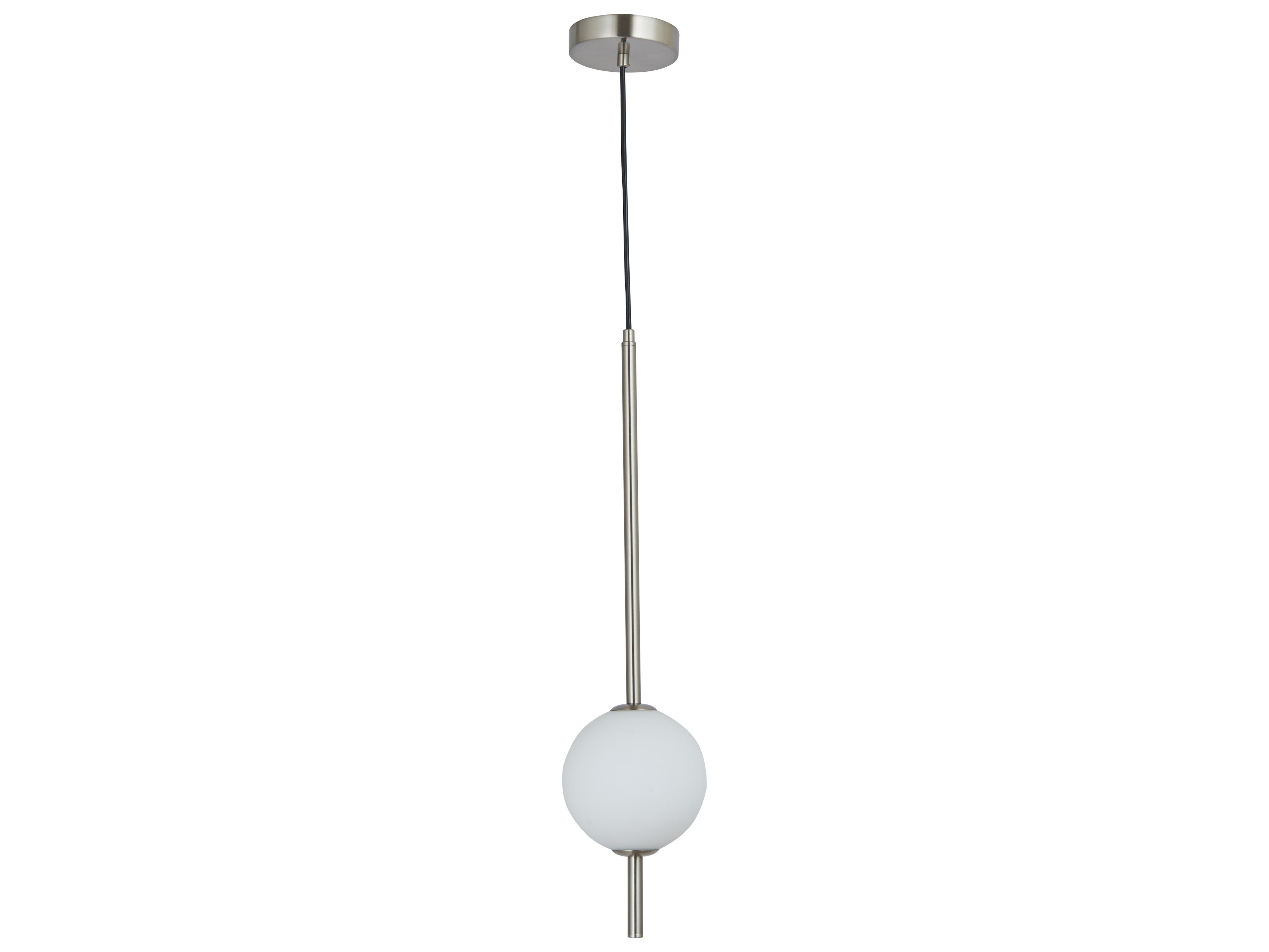 Abra Baton 1-Light Brushed Nickel Globe Mini Pendant