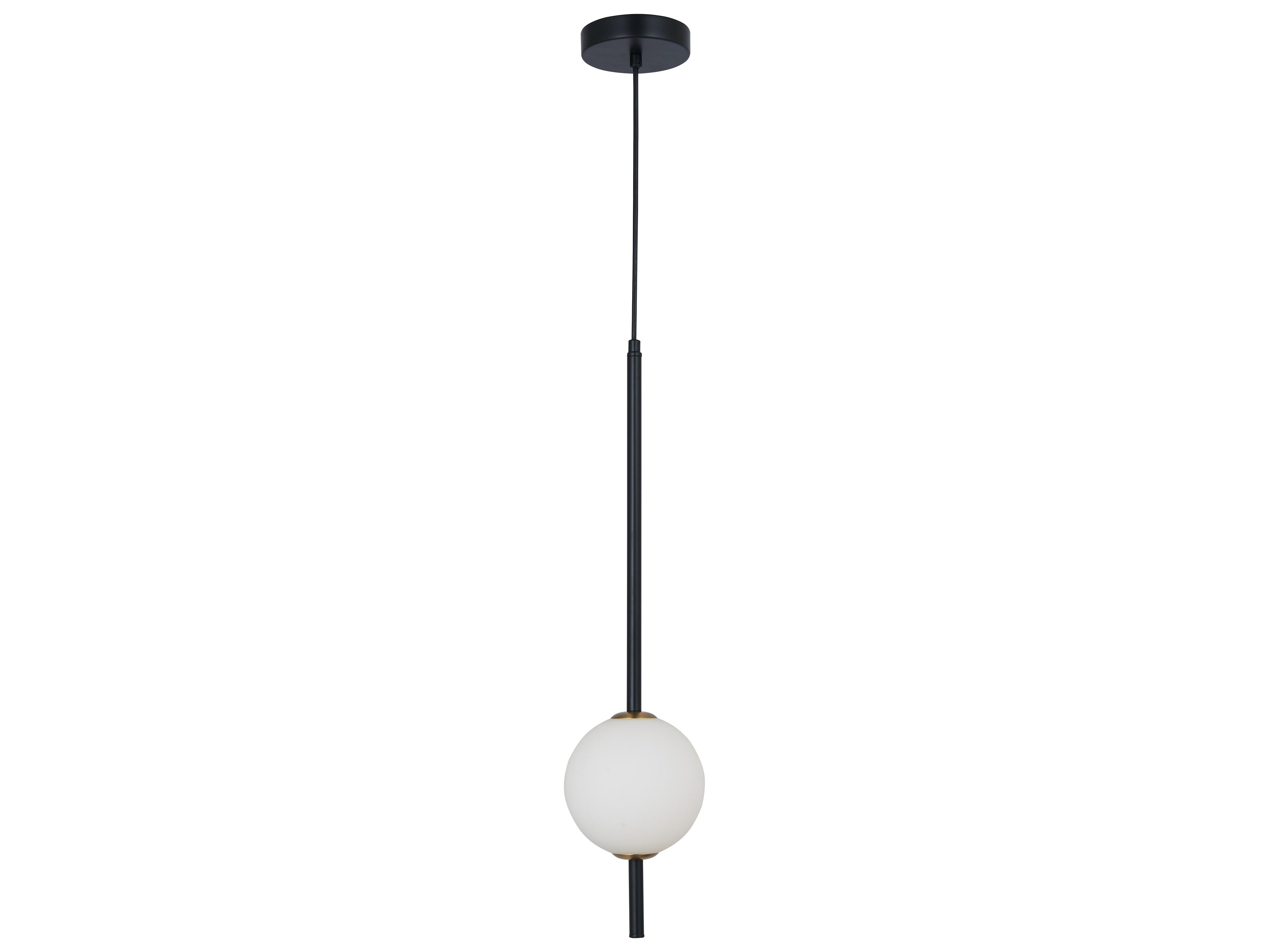 Abra Baton 1-Light Matte Black Globe Mini Pendant