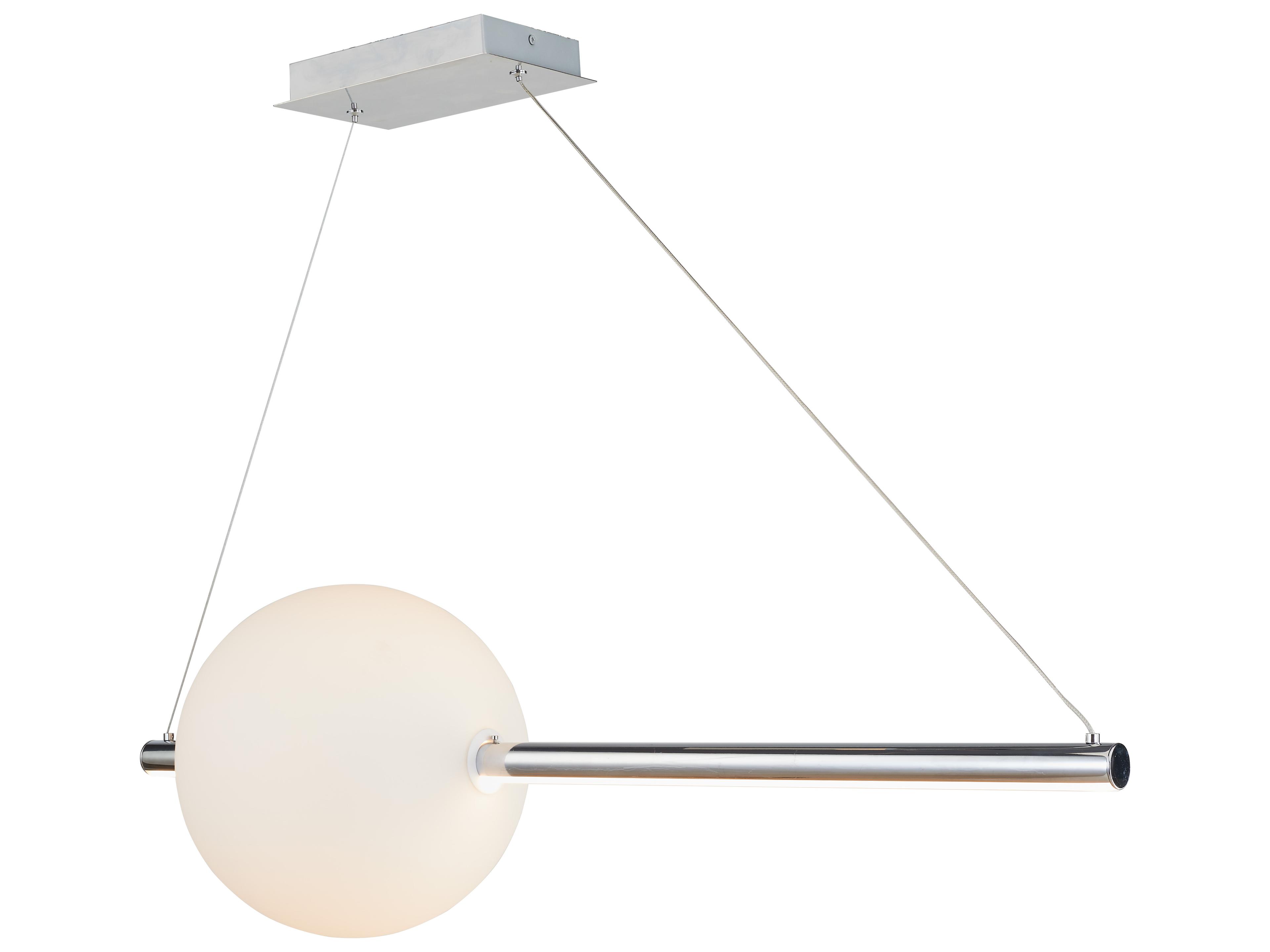 Abra Orb 1-Light Chrome Globe Linear Island Pendant