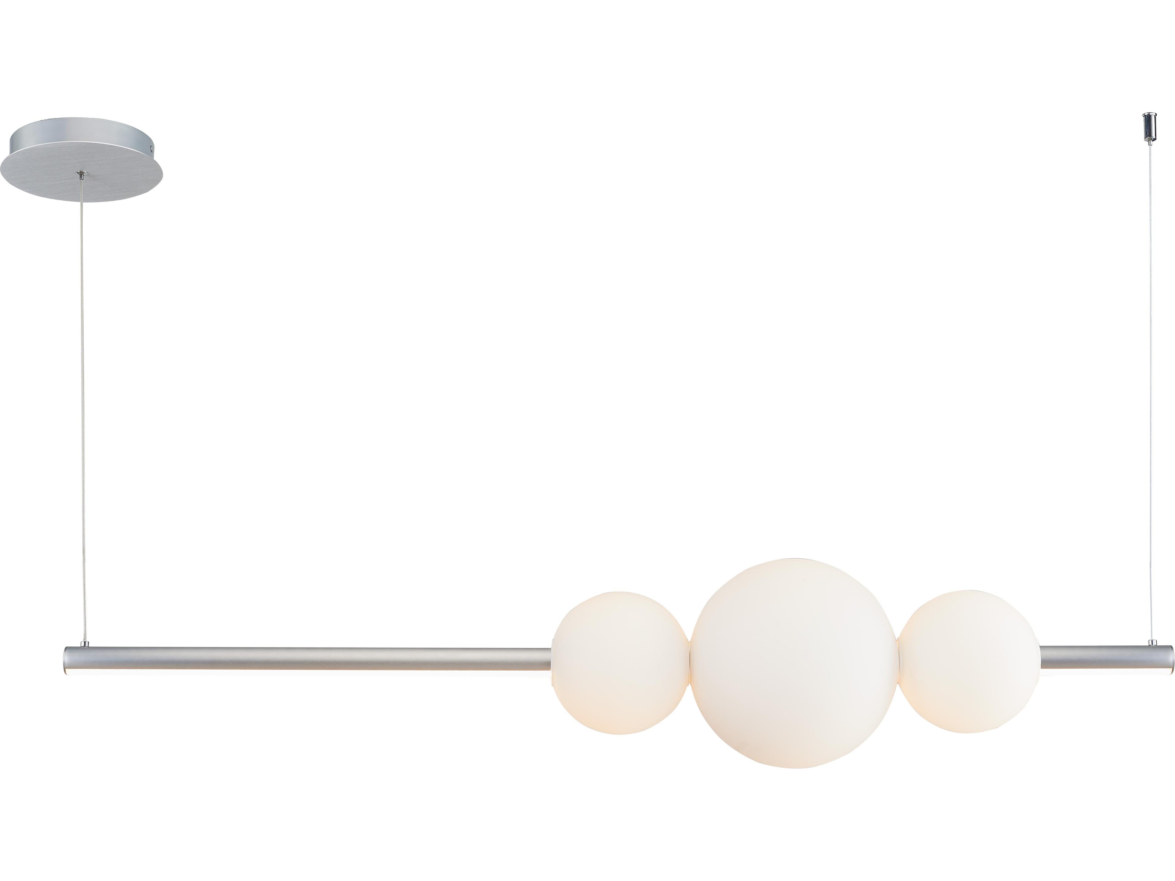 Abra Orb 1-Light Brushed Aluminum Gray Globe Linear Island Pendant