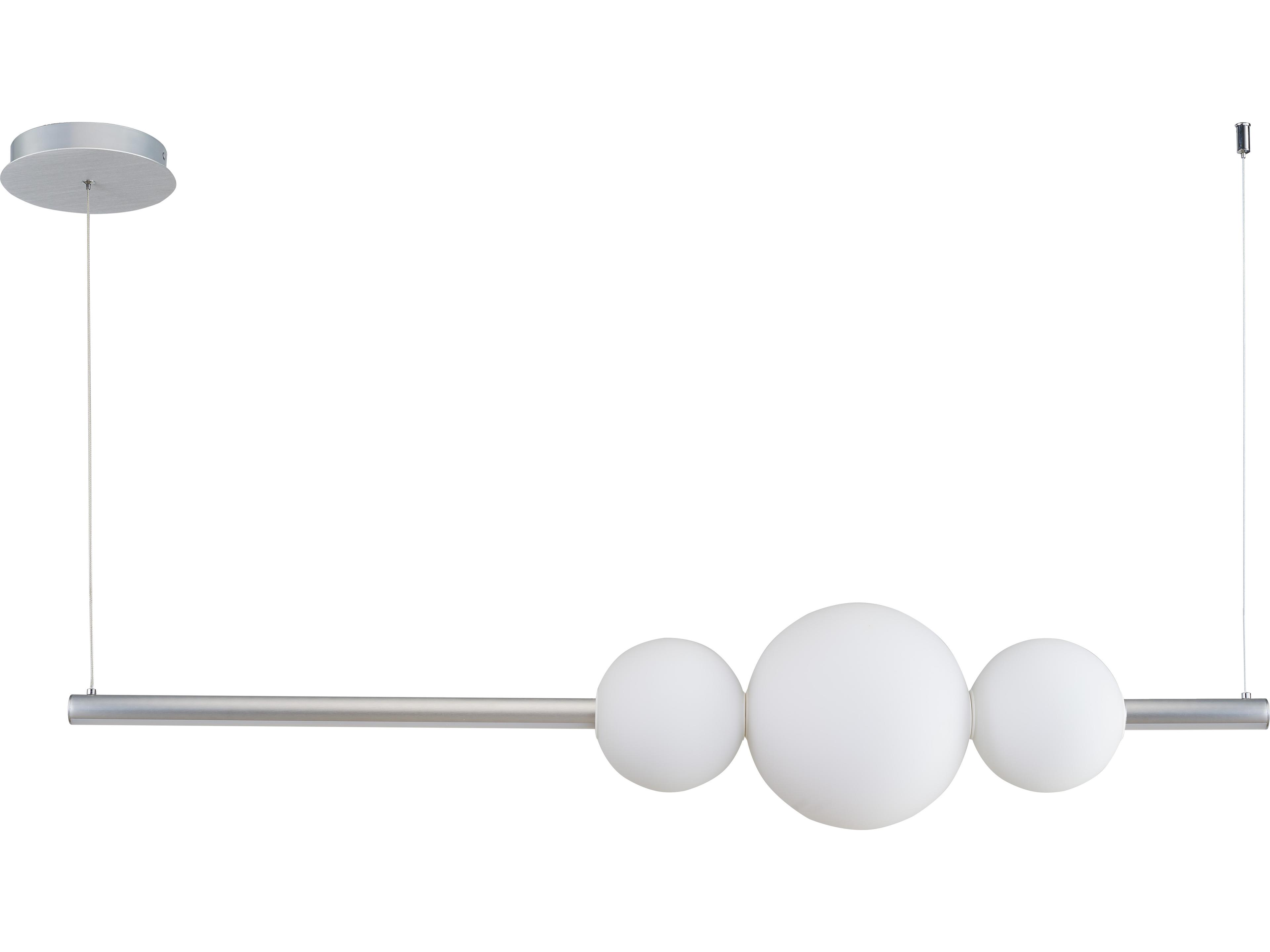 Abra Orb 1-Light Brushed Aluminum Gray Globe Linear Island Pendant