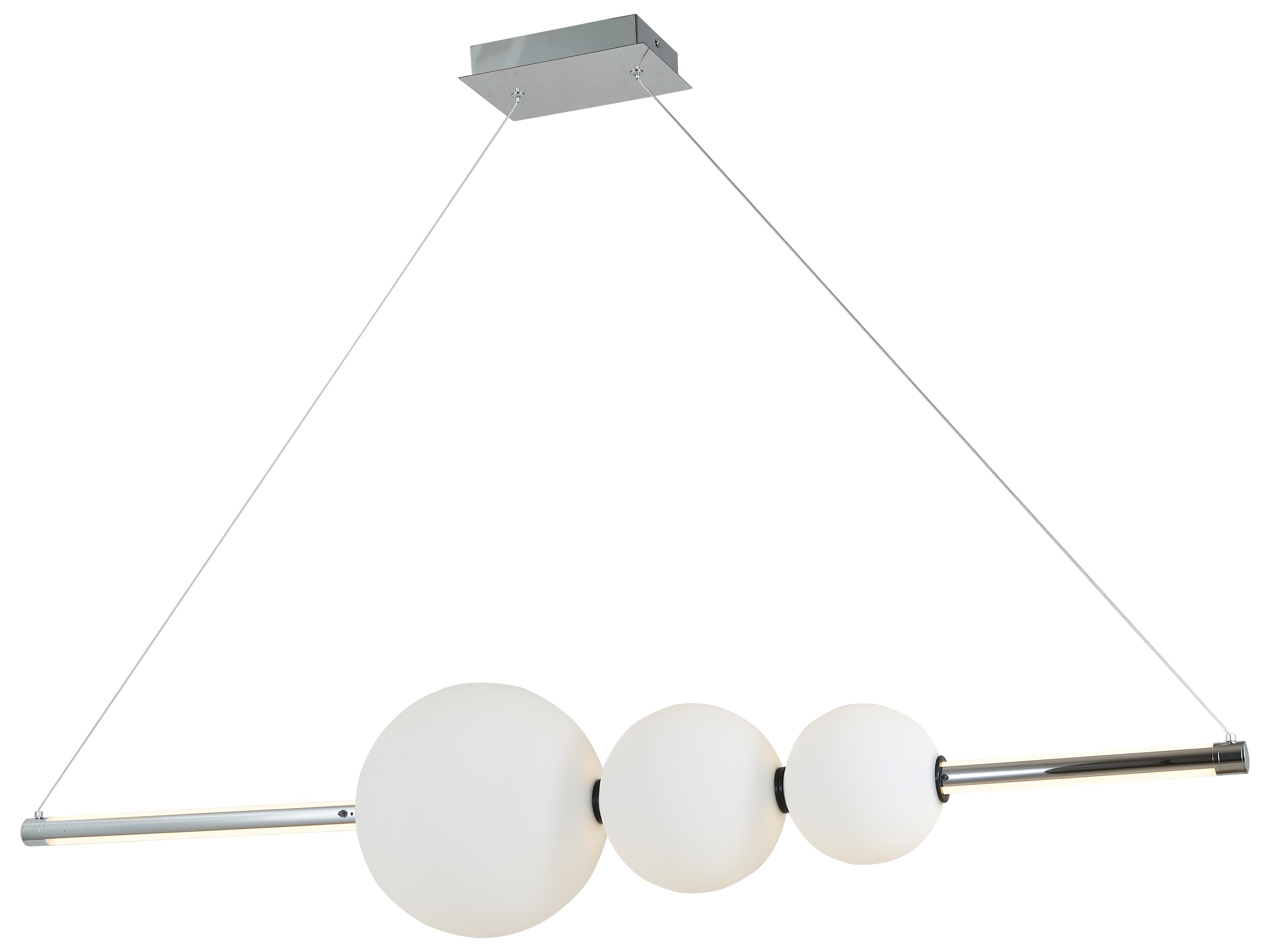 Abra Orb 1-Light Chrome Globe Linear Island Pendant
