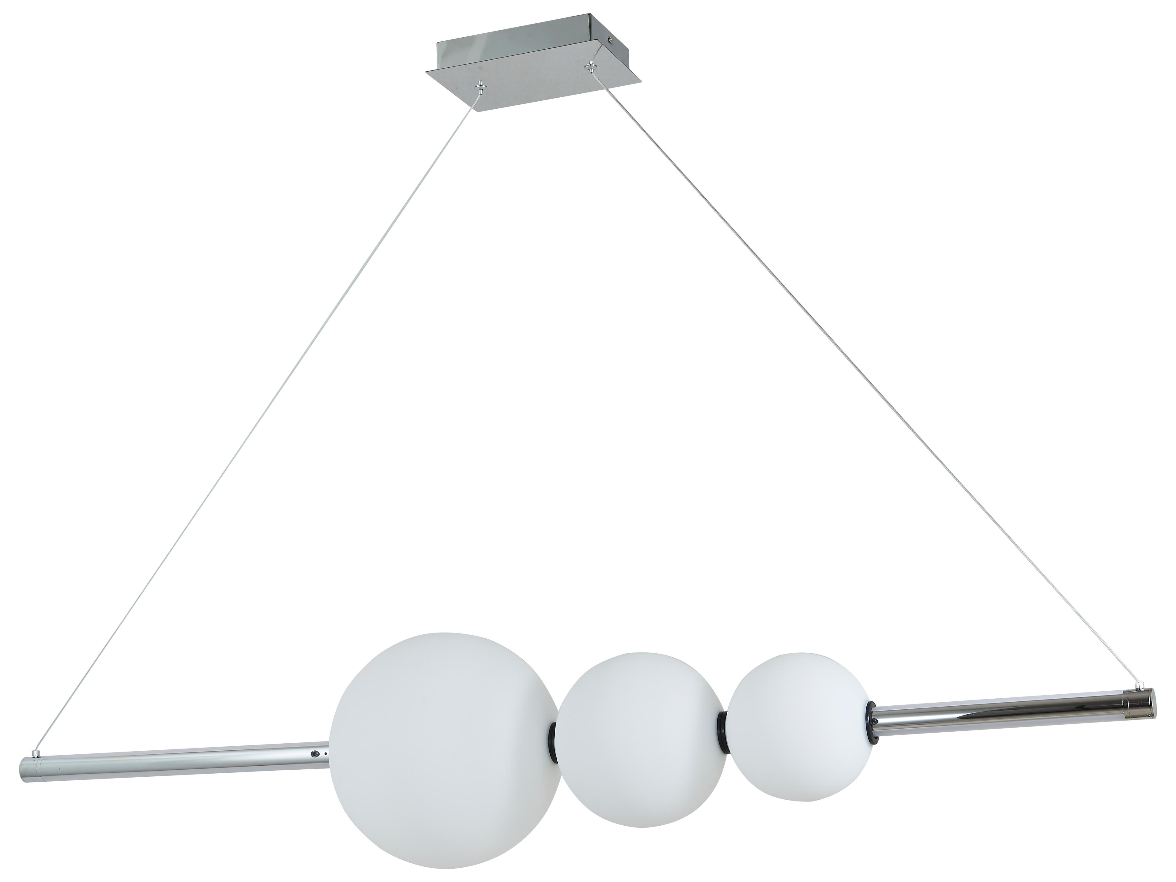 Abra Orb 1-Light Chrome Globe Linear Island Pendant