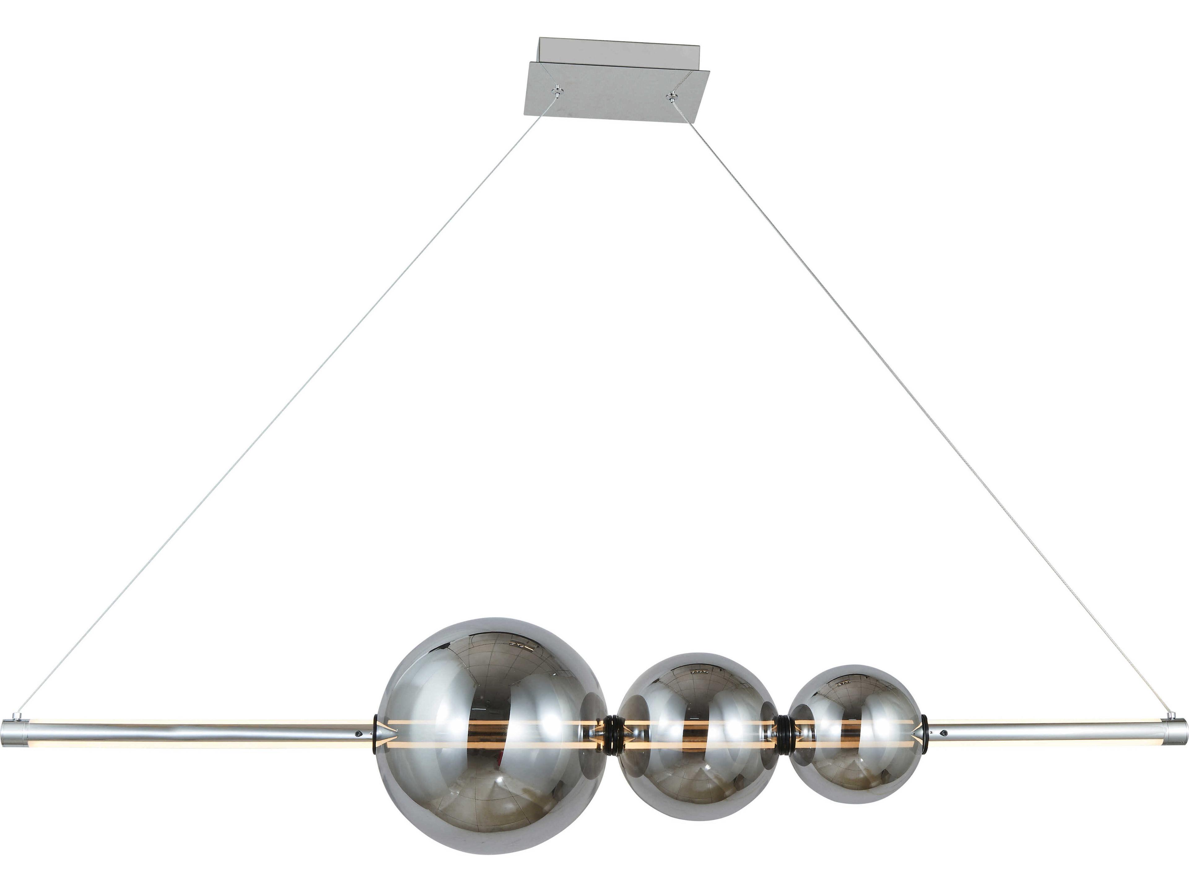 Abra Orb 1-Light Chrome Globe Linear Island Pendant