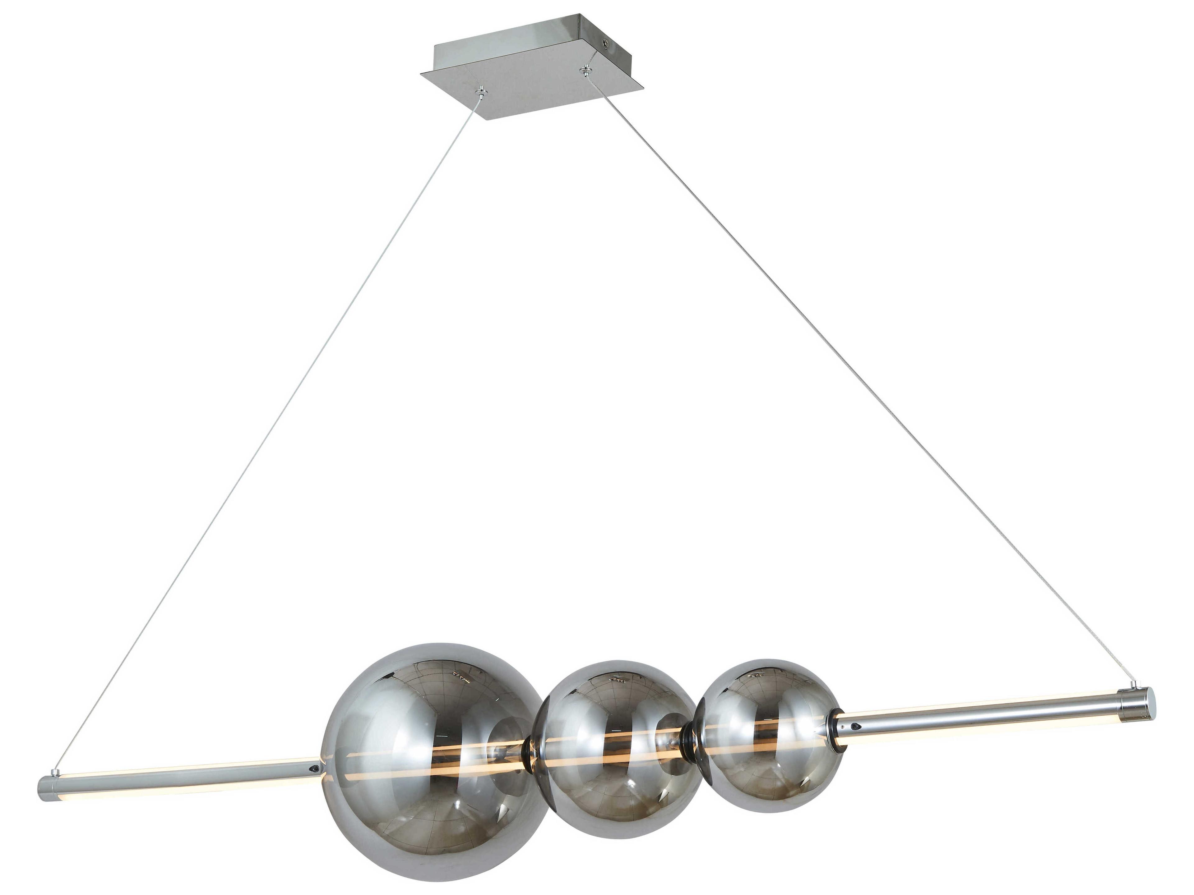 Abra Orb 1-Light Chrome Globe Linear Island Pendant