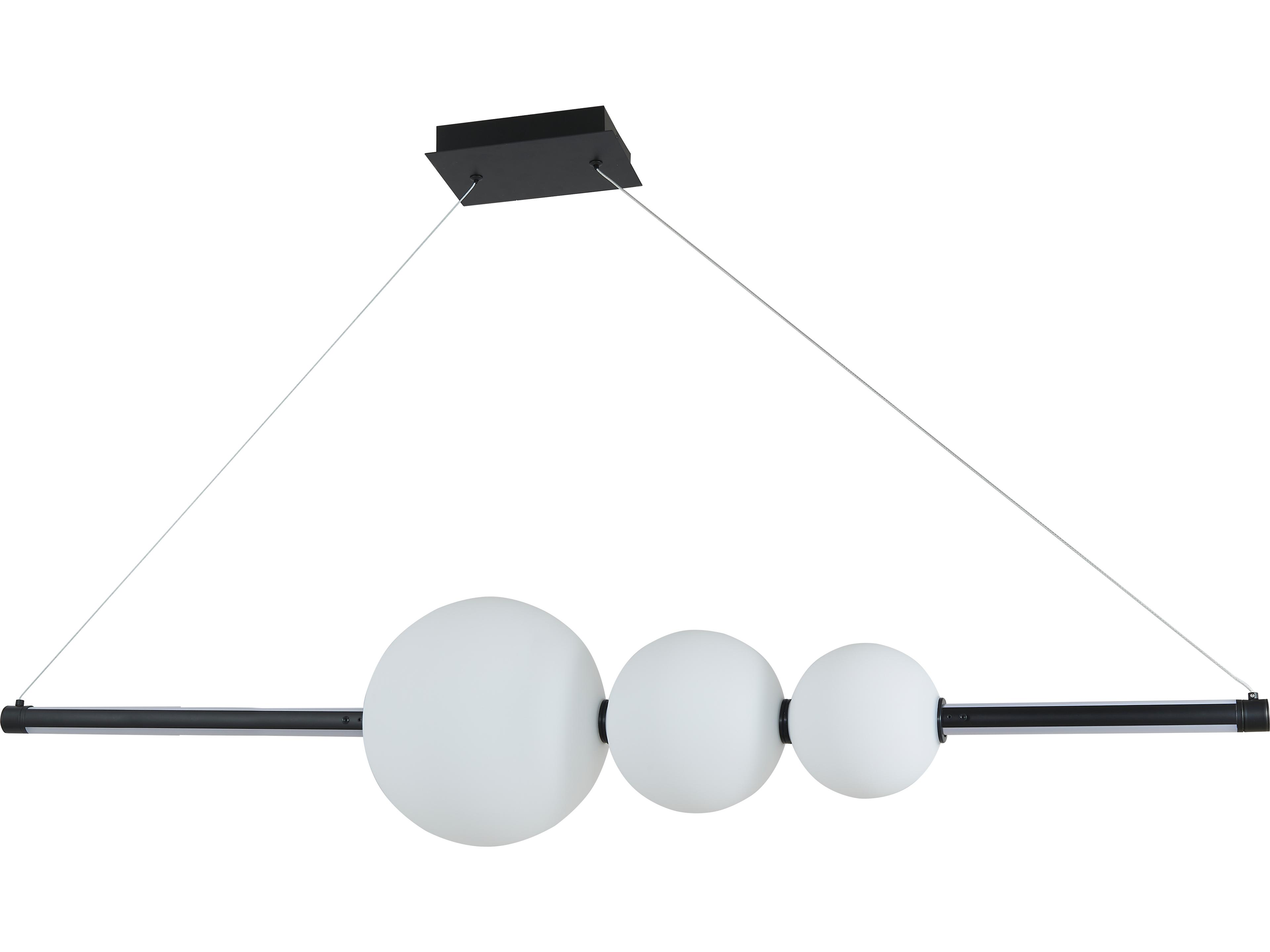 Abra Orb 1-Light Matte Black Globe Linear Island Pendant