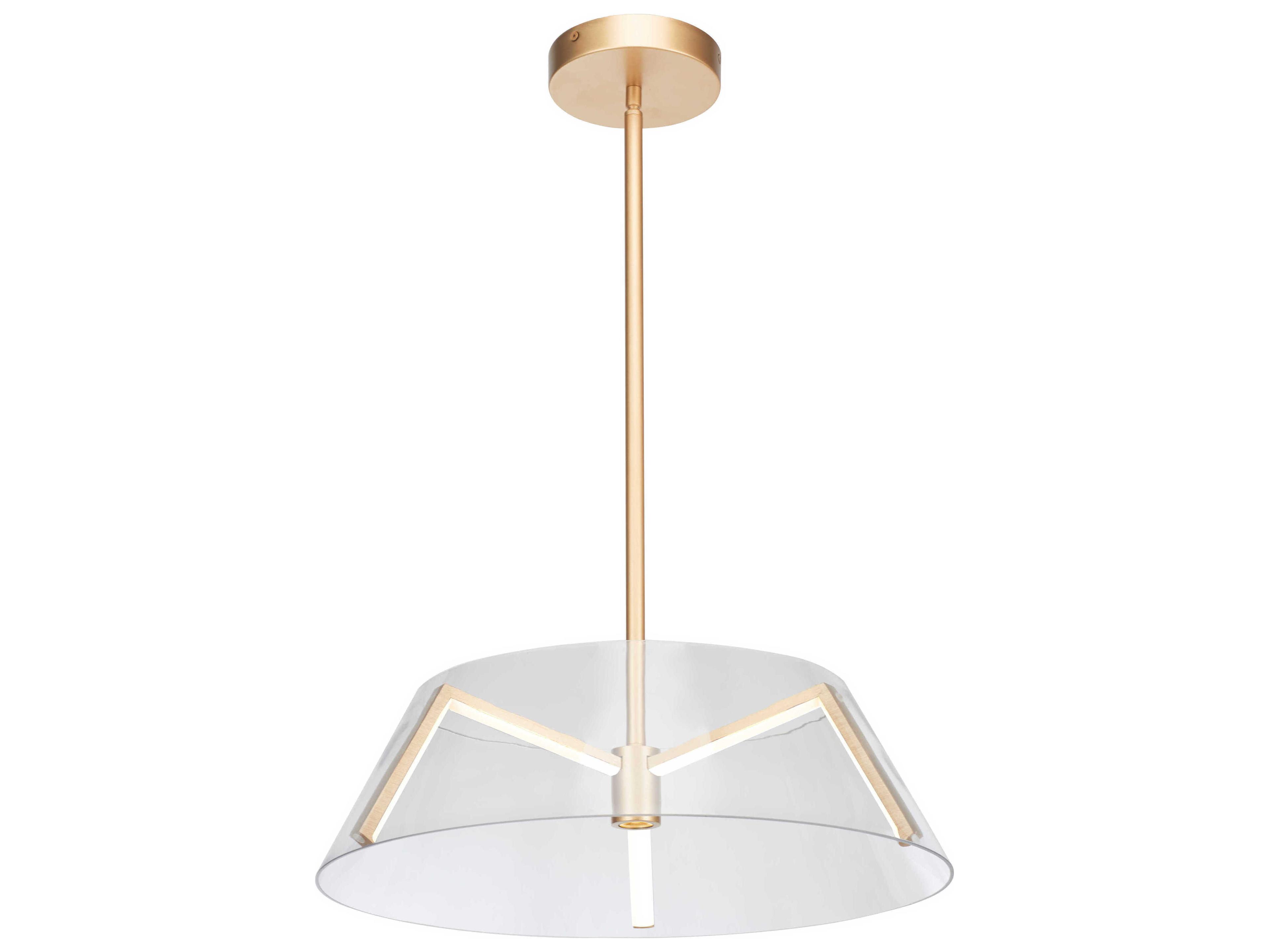 Abra Talon 1-Light Brushed Brass Drum Pendant