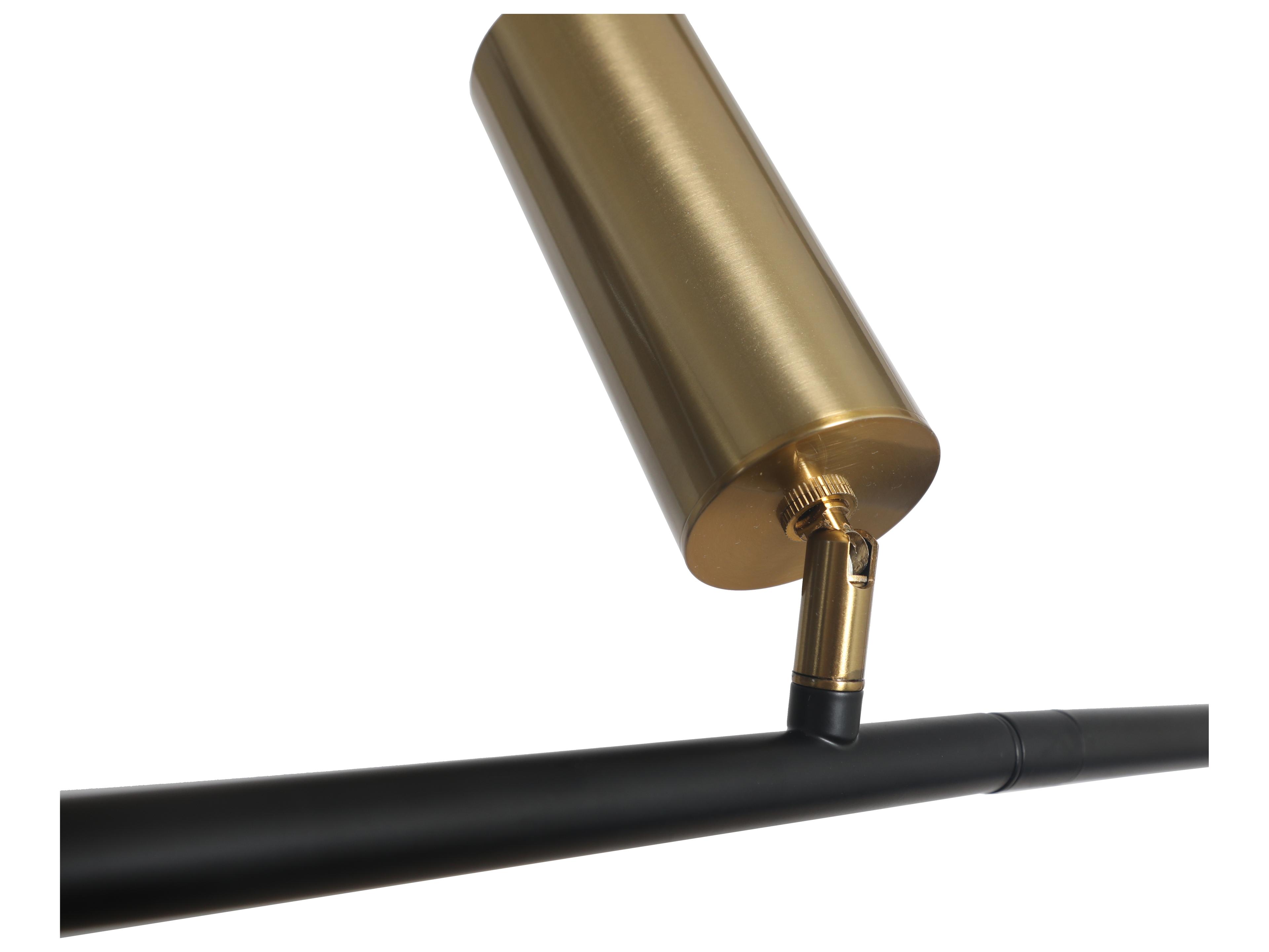 Abra Spartan 3-Light Matte Black Gold Cylinder Linear Island Pendant