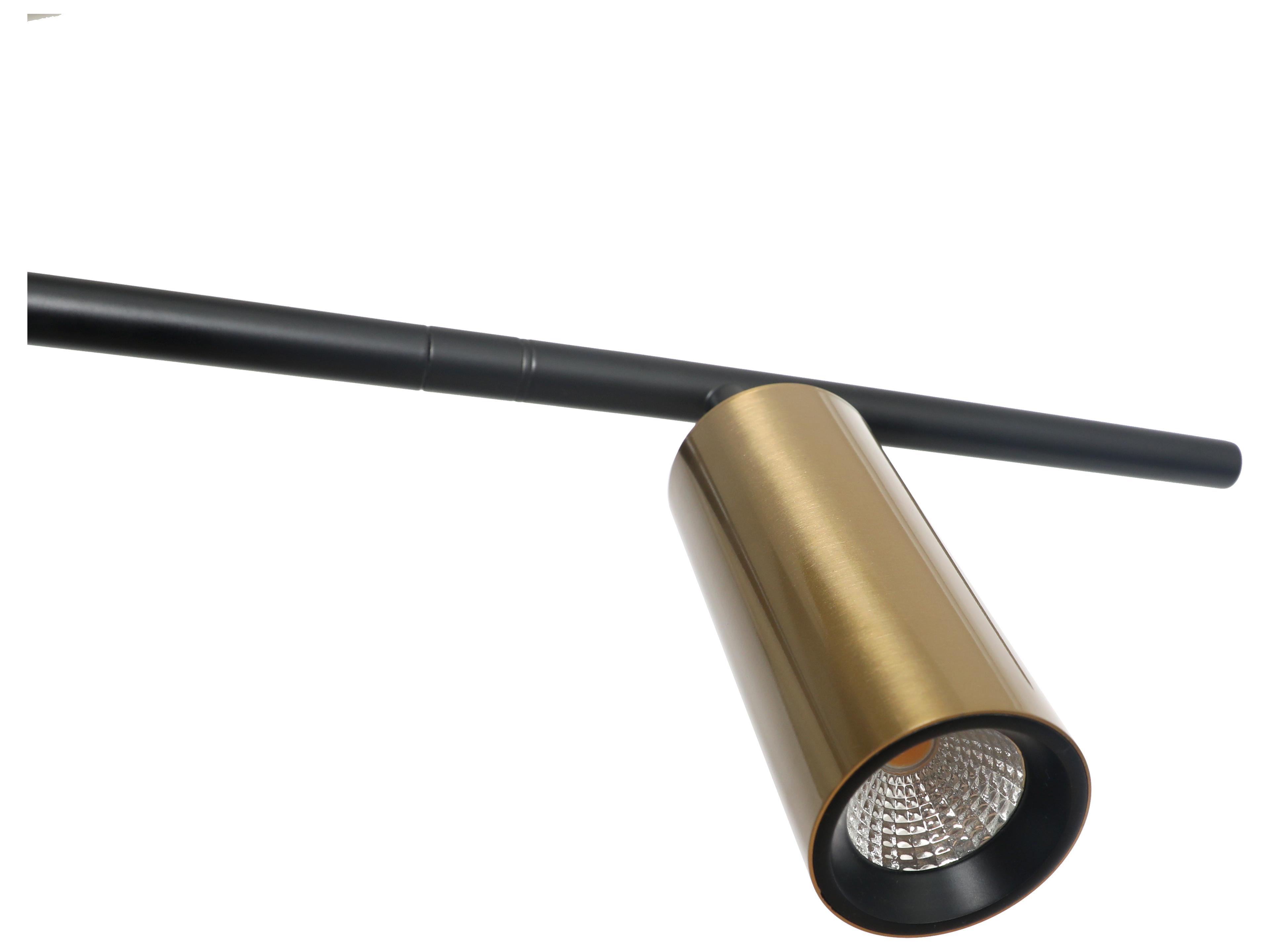 Abra Spartan 3-Light Matte Black Gold Cylinder Linear Island Pendant
