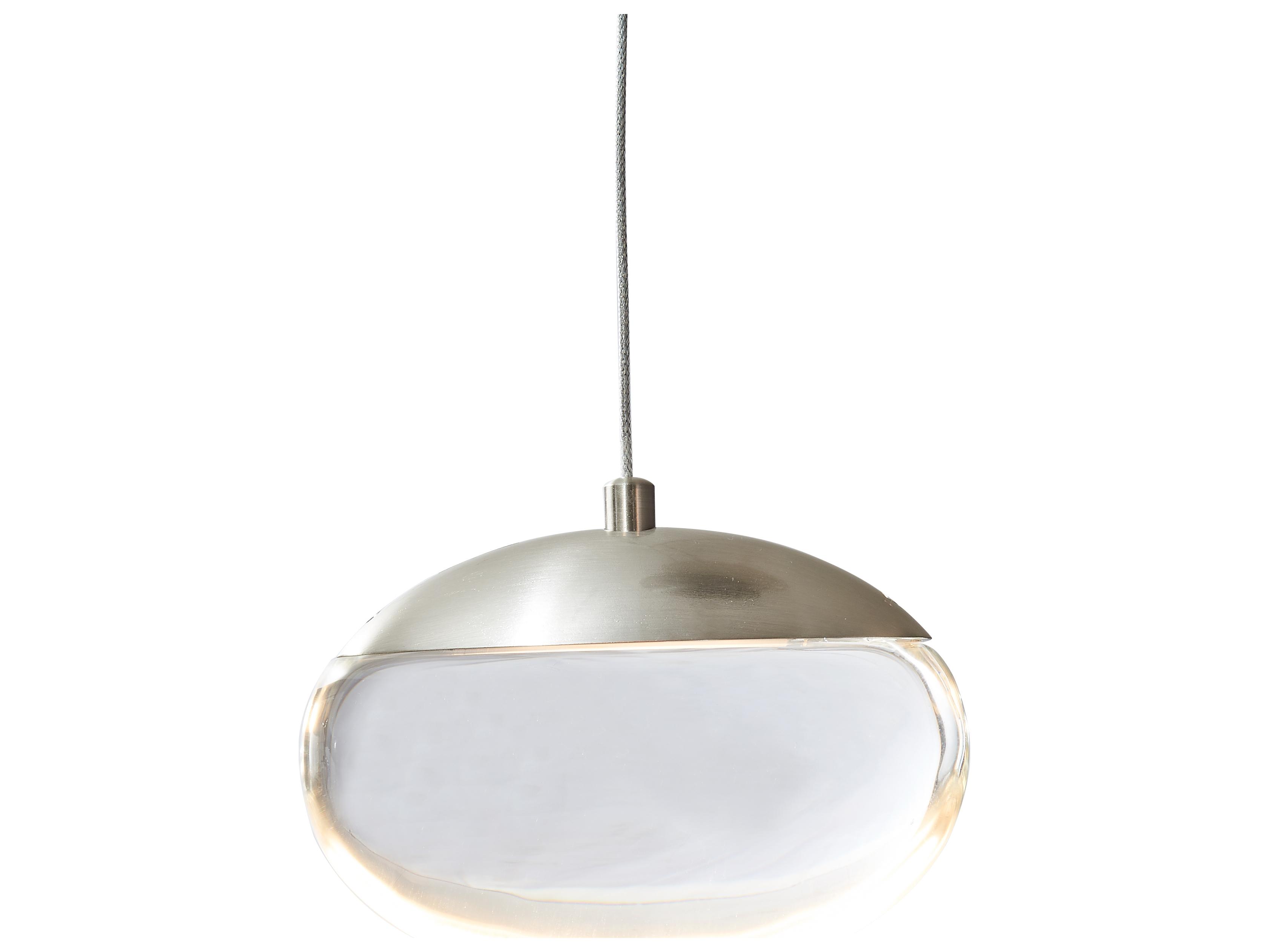 Abra Athena 1-Light Brushed Nickel Round Mini Pendant