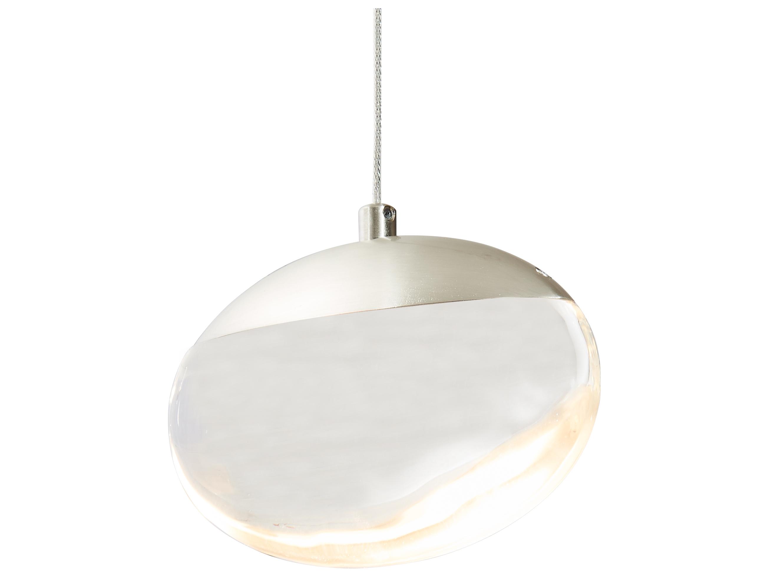 Abra Athena 1-Light Brushed Nickel Round Mini Pendant
