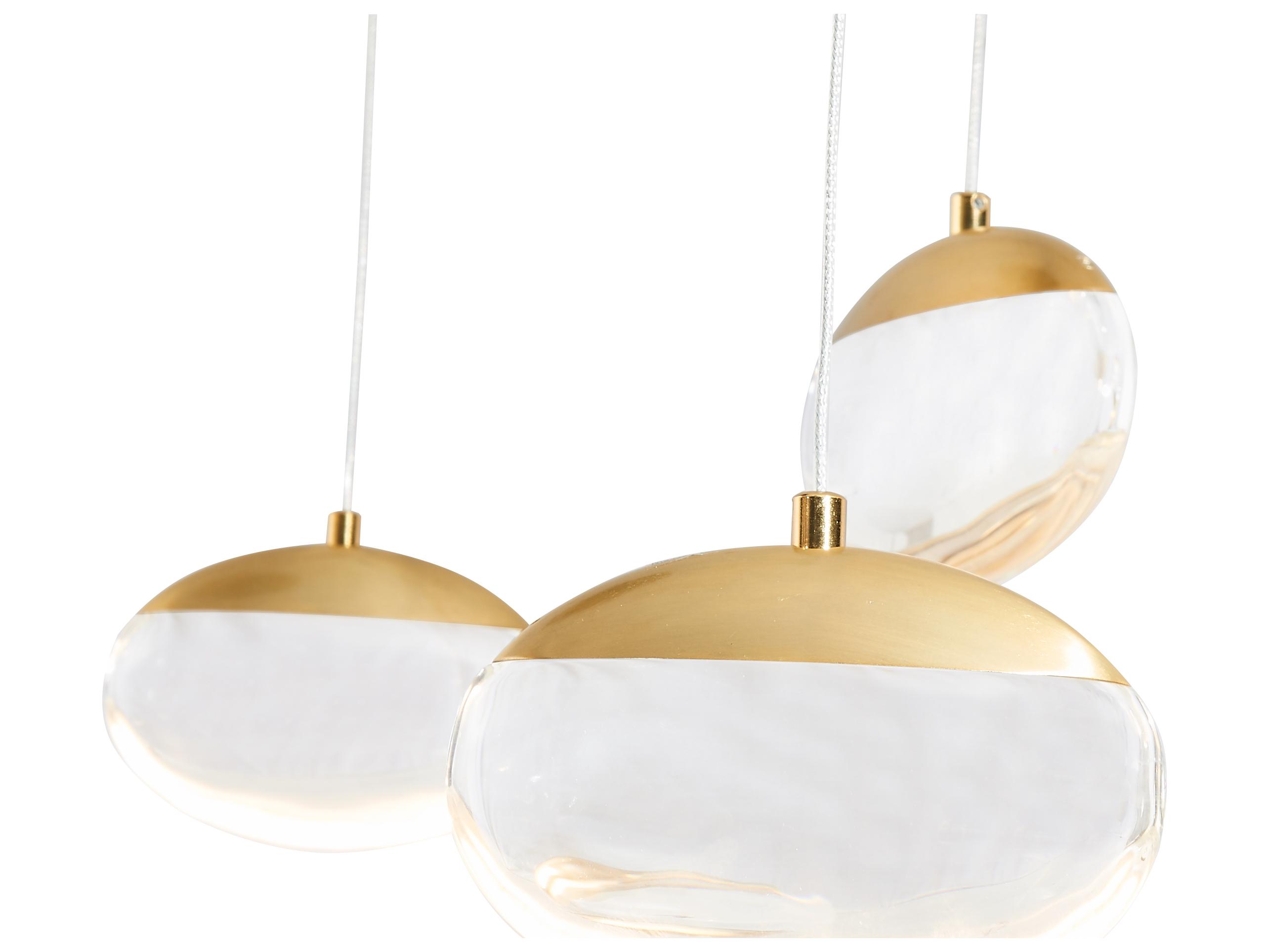 Abra Athena 1-Light Matte Black Brushed Brass Round Mini Pendant