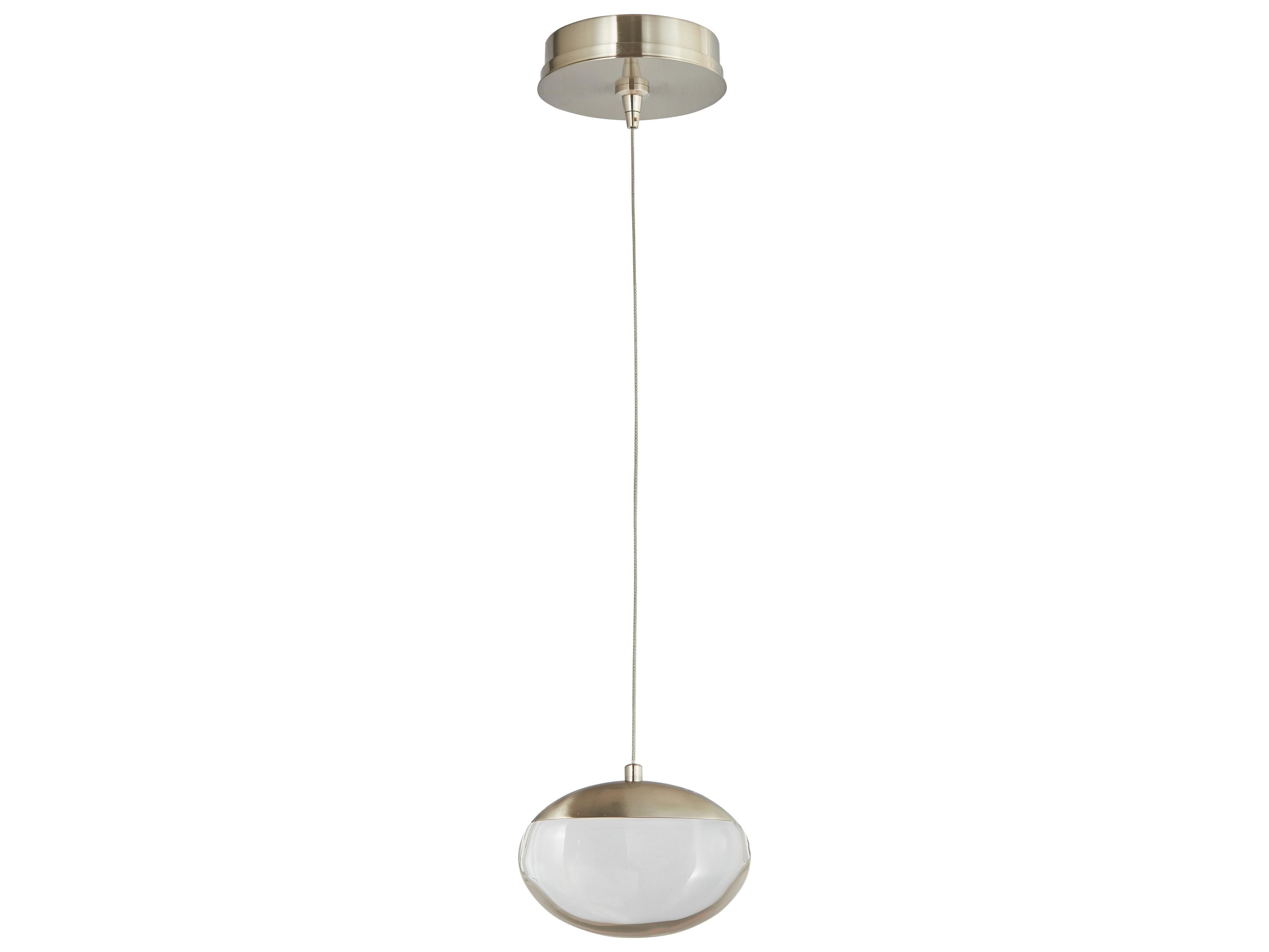 Abra Athena 1-Light Brushed Nickel Round Mini Pendant