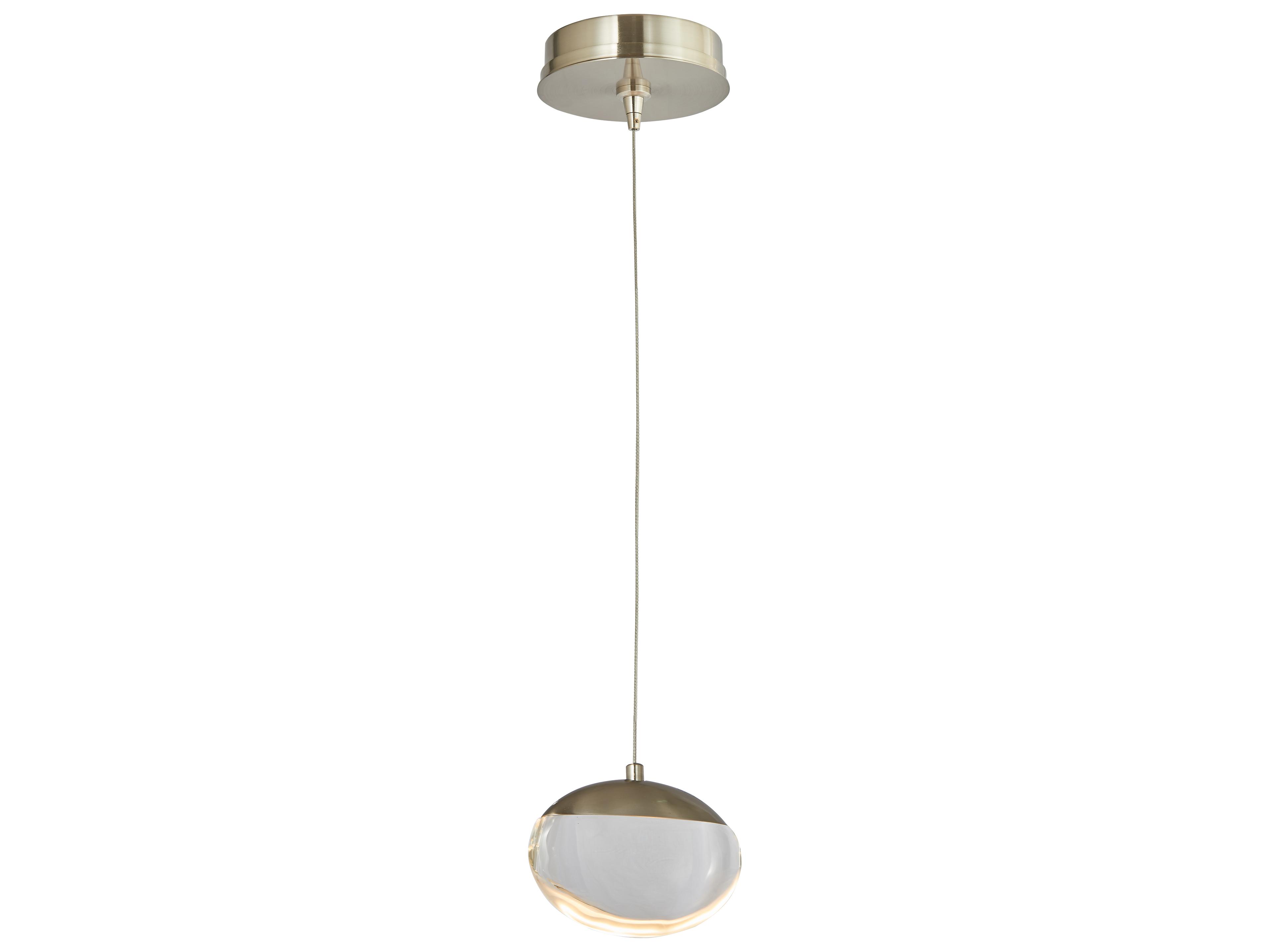 Abra Athena 1-Light Brushed Nickel Round Mini Pendant