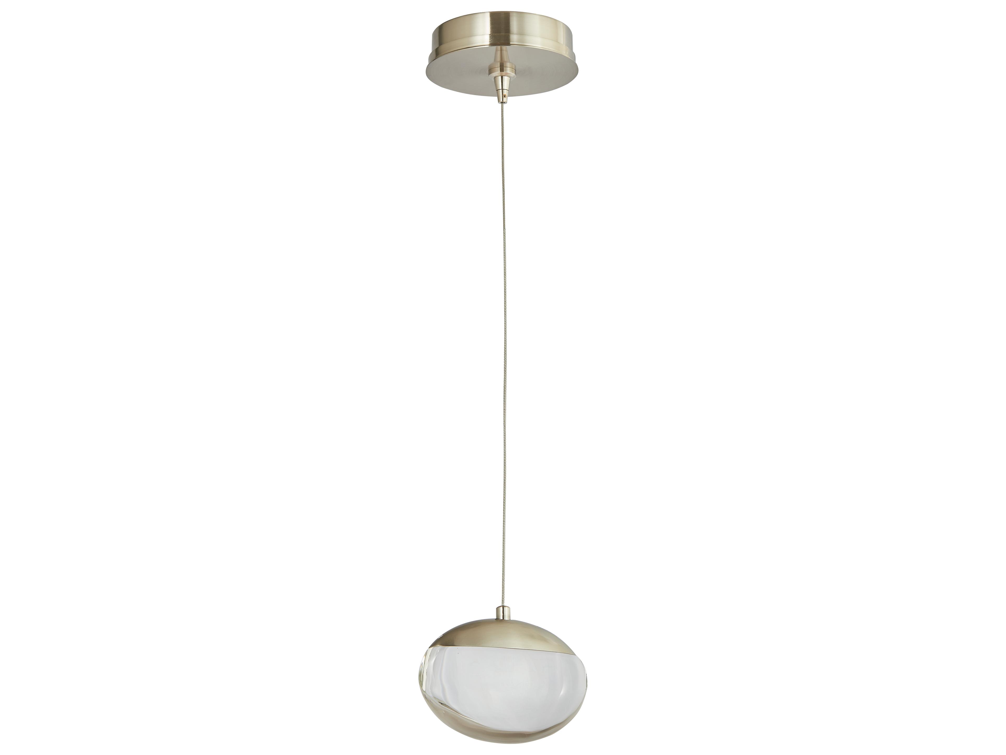 Abra Athena 1-Light Brushed Nickel Round Mini Pendant
