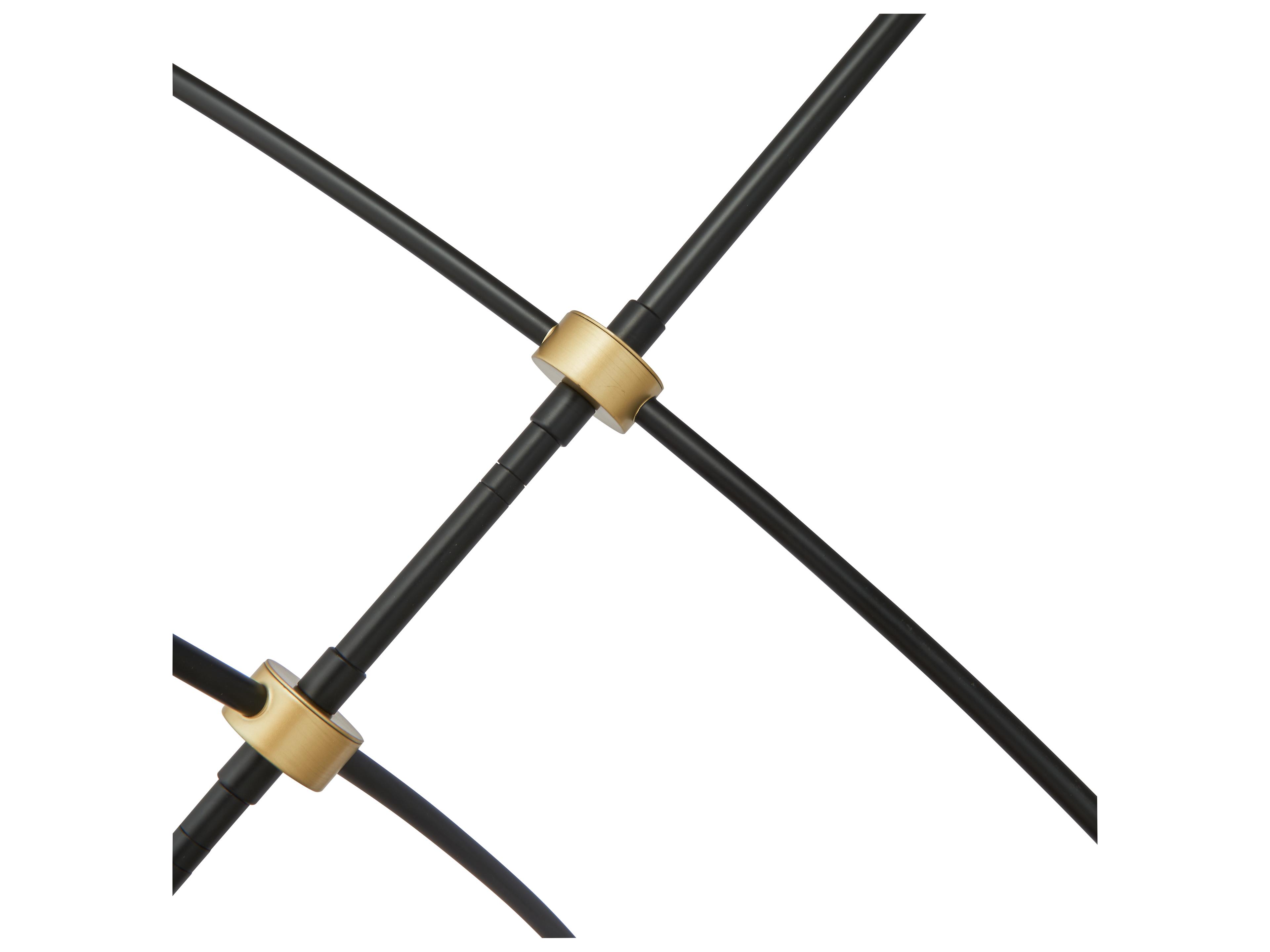 Abra Athena 6-Light Matte Black Brushed Brass Round Chandelier