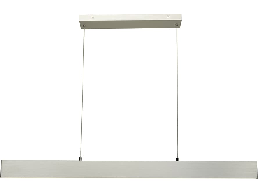 Abra Slim 2-Light Brushed Aluminum Silver Linear Island Pendant