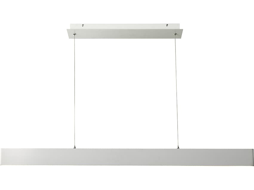 Abra Slim 2-Light Brushed Aluminum Silver Linear Island Pendant