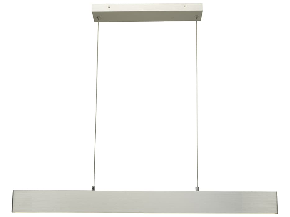 Abra Slim 2-Light Brushed Aluminum Silver Linear Island Pendant