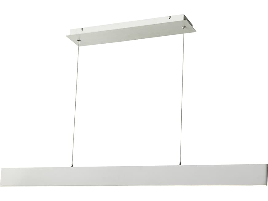 Abra Slim 2-Light Brushed Aluminum Silver Linear Island Pendant