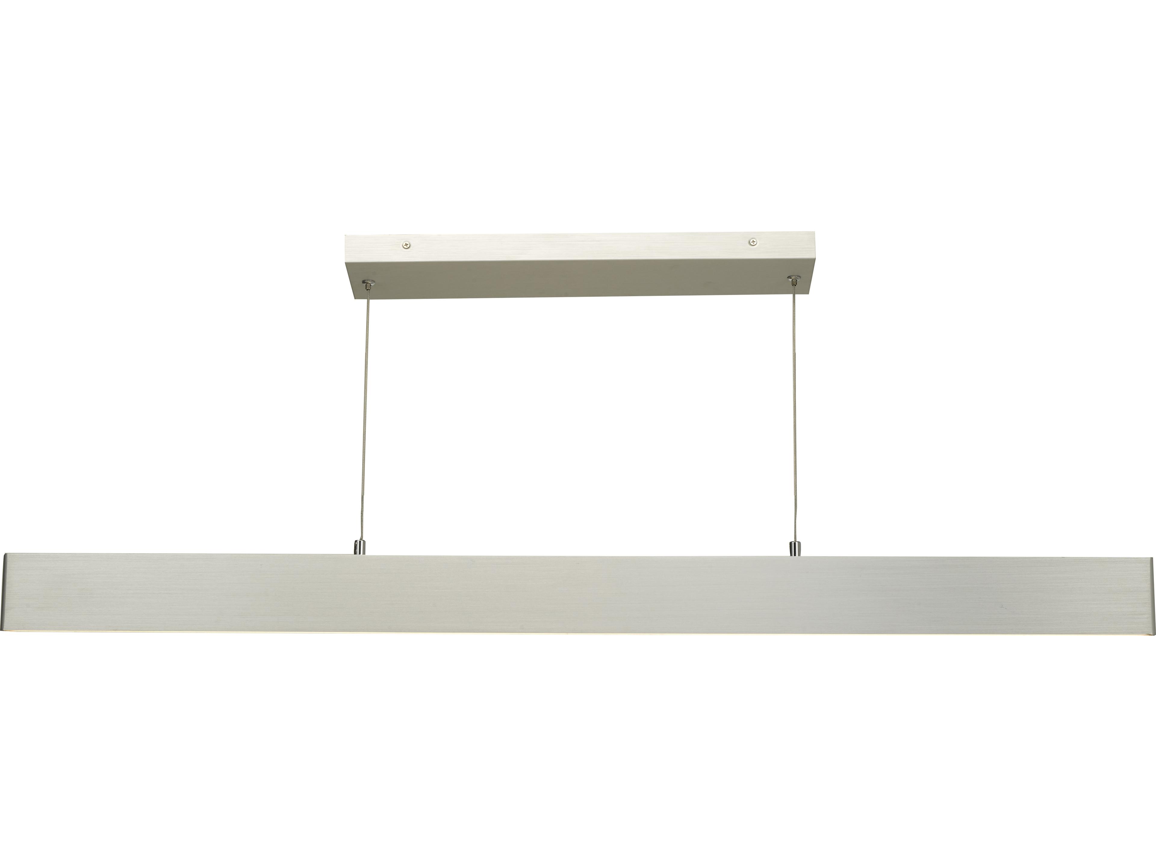 Abra Slim 2-Light Brushed Aluminum Silver Linear Island Pendant