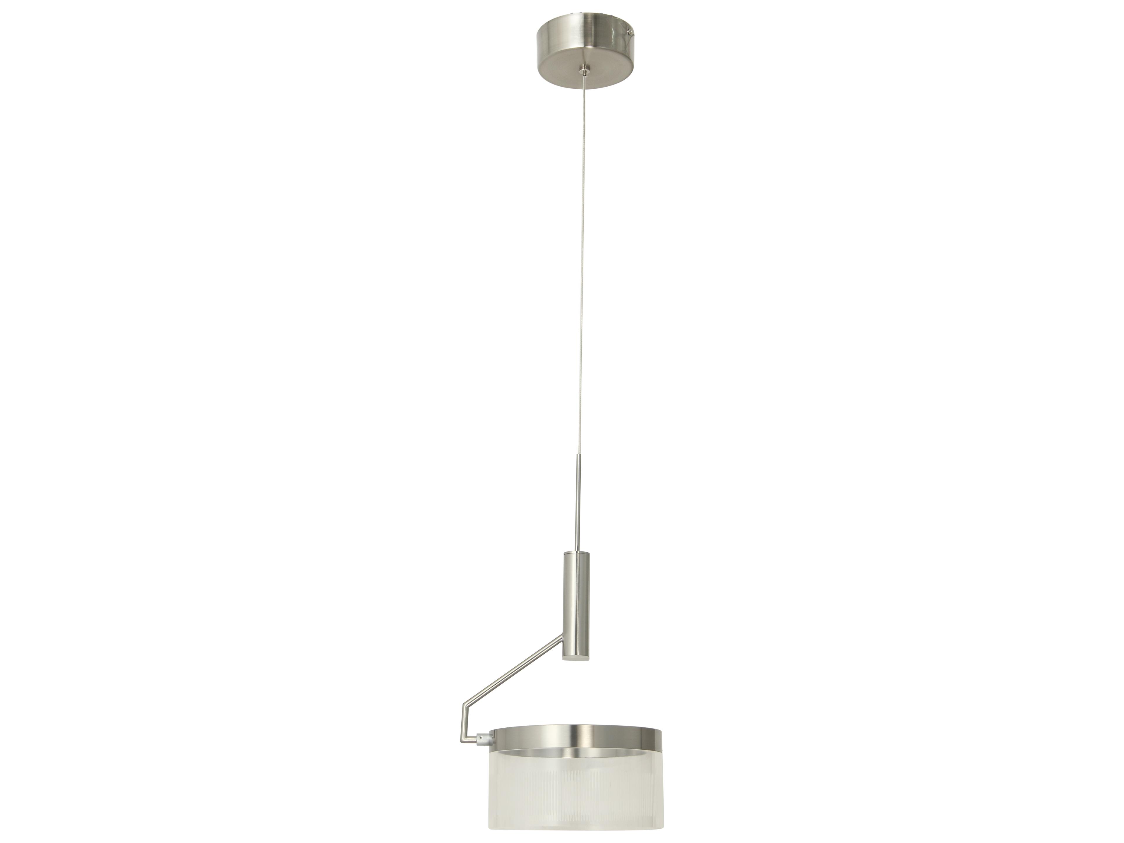 Abra Fleming 1-Light Brushed Nickel Round Mini Pendant