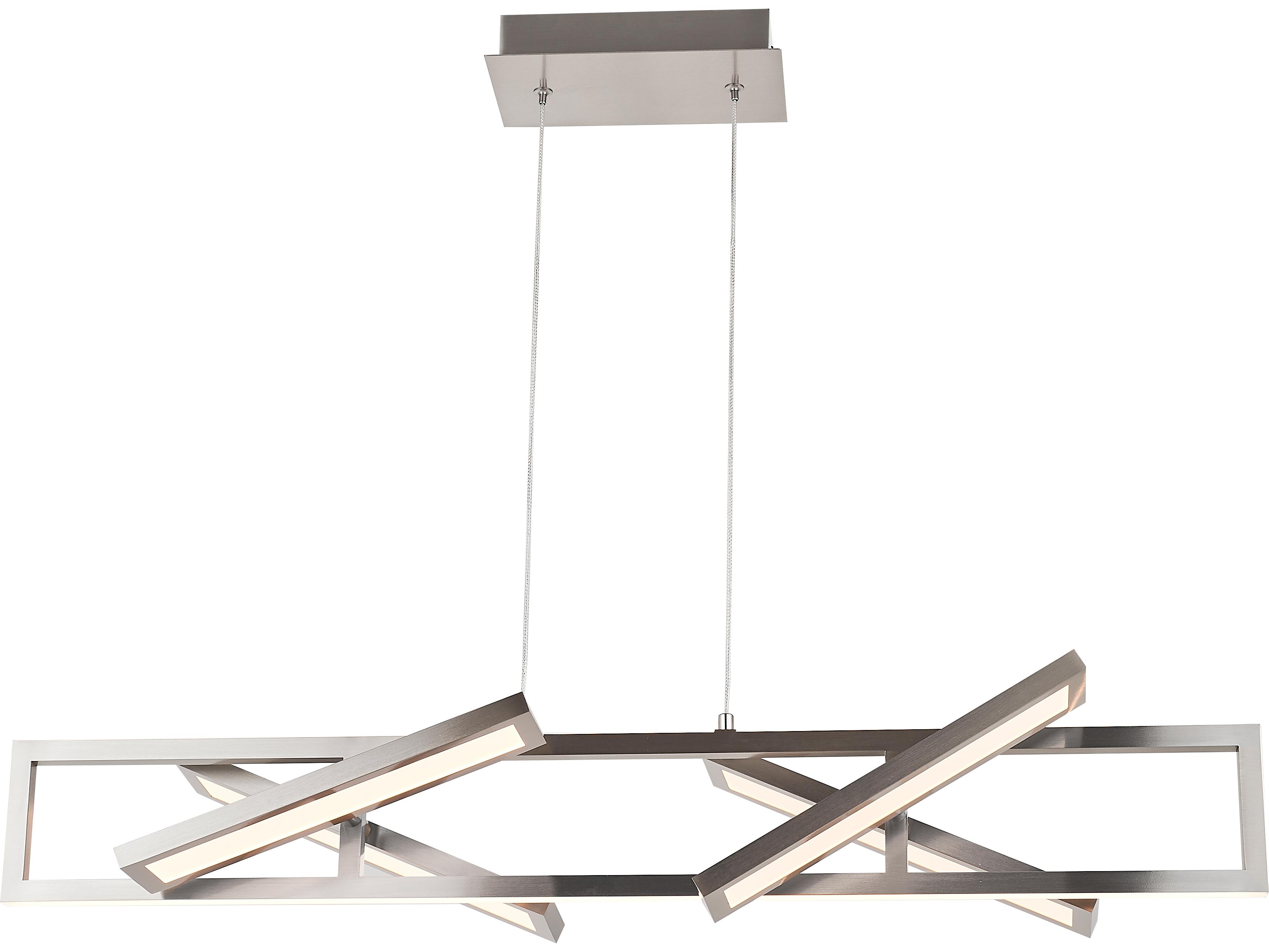 Abra Helix 4-Light Brushed Nickel Geometric Linear Island Pendant