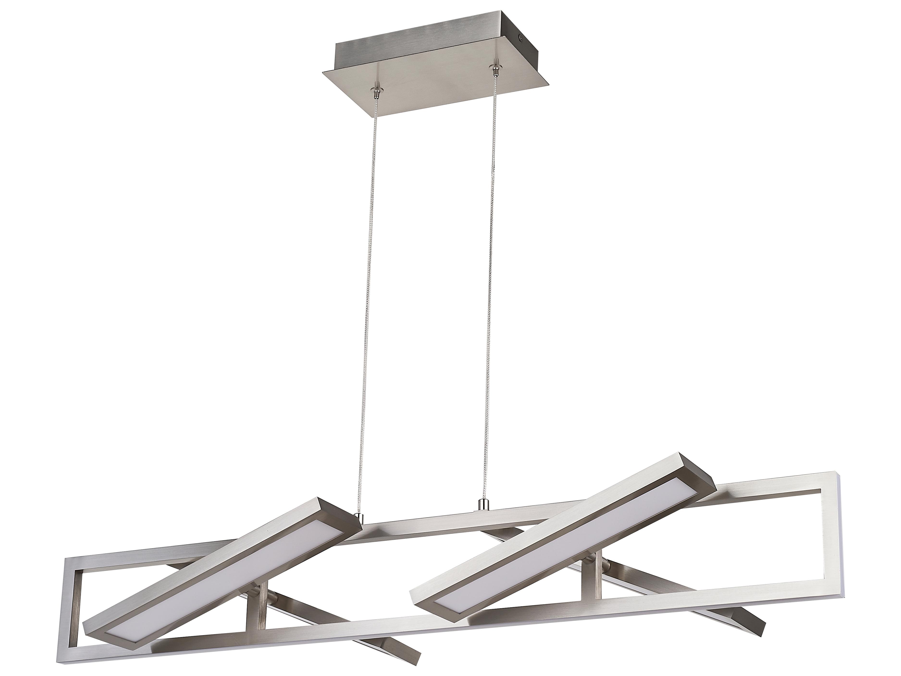 Abra Helix 4-Light Brushed Nickel Geometric Linear Island Pendant