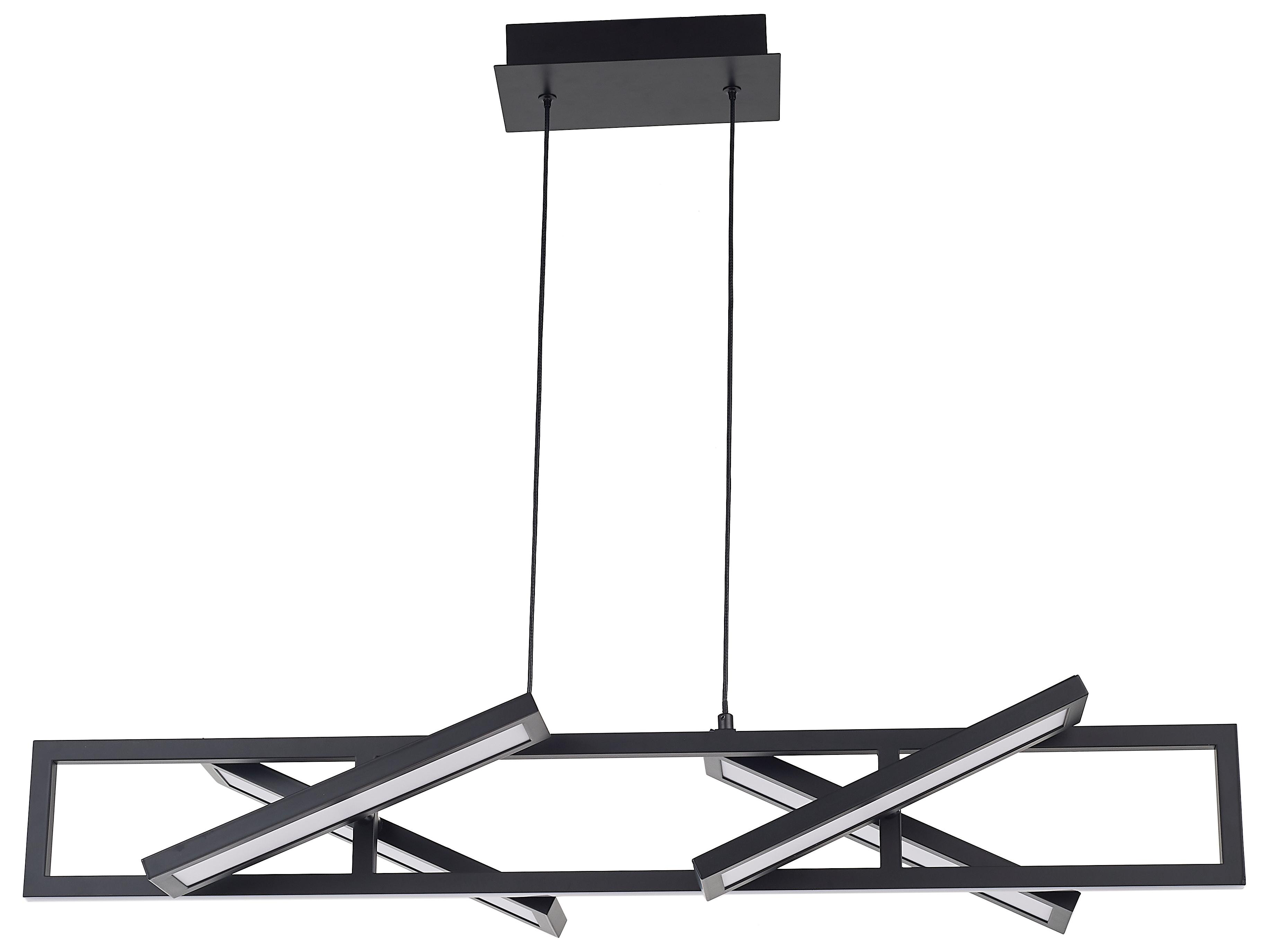 Abra Helix 4-Light Matte Black Geometric Linear Island Pendant