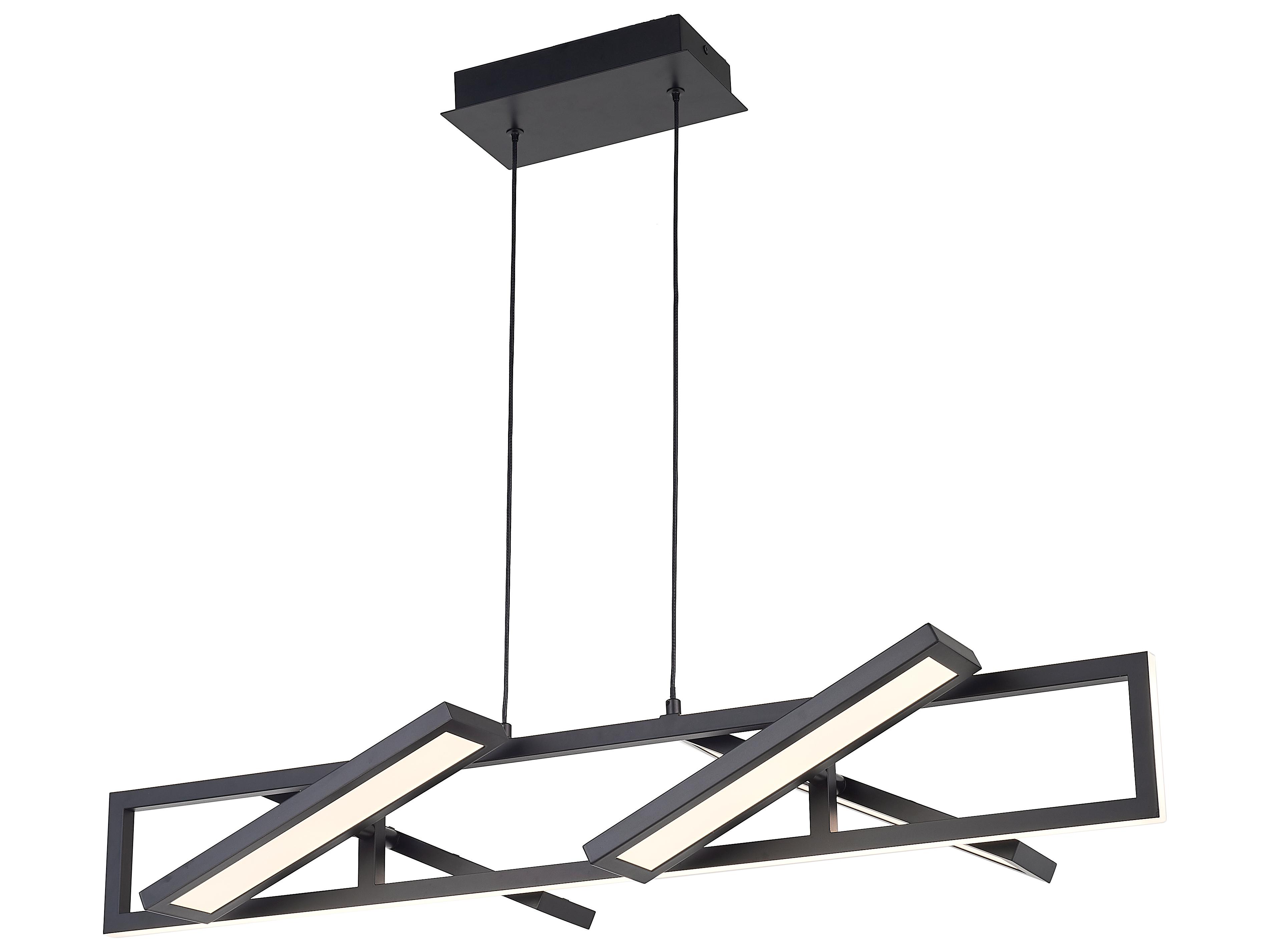 Abra Helix 4-Light Matte Black Geometric Linear Island Pendant