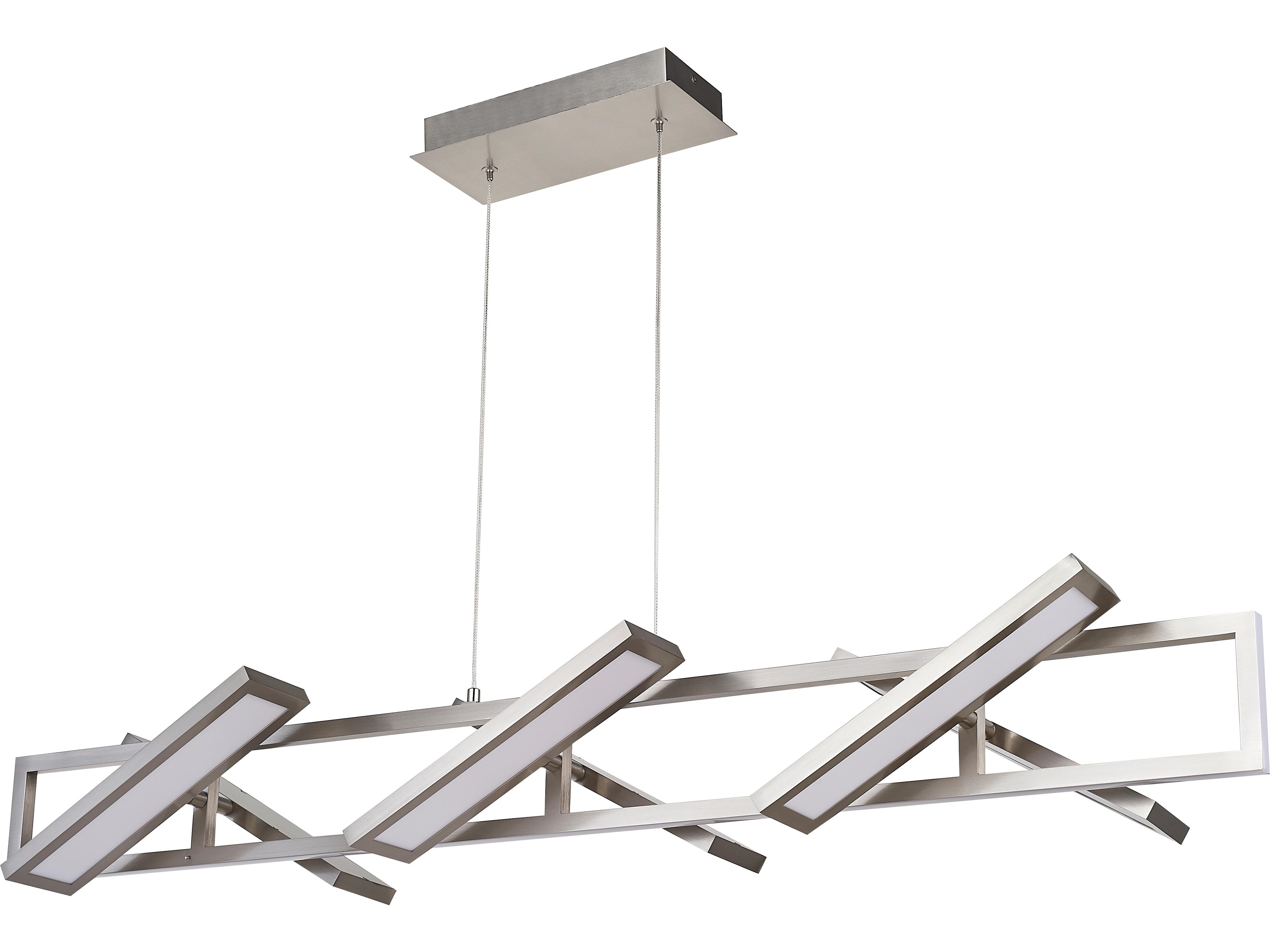 Abra Helix 6-Light Brushed Nickel Geometric Linear Island Pendant